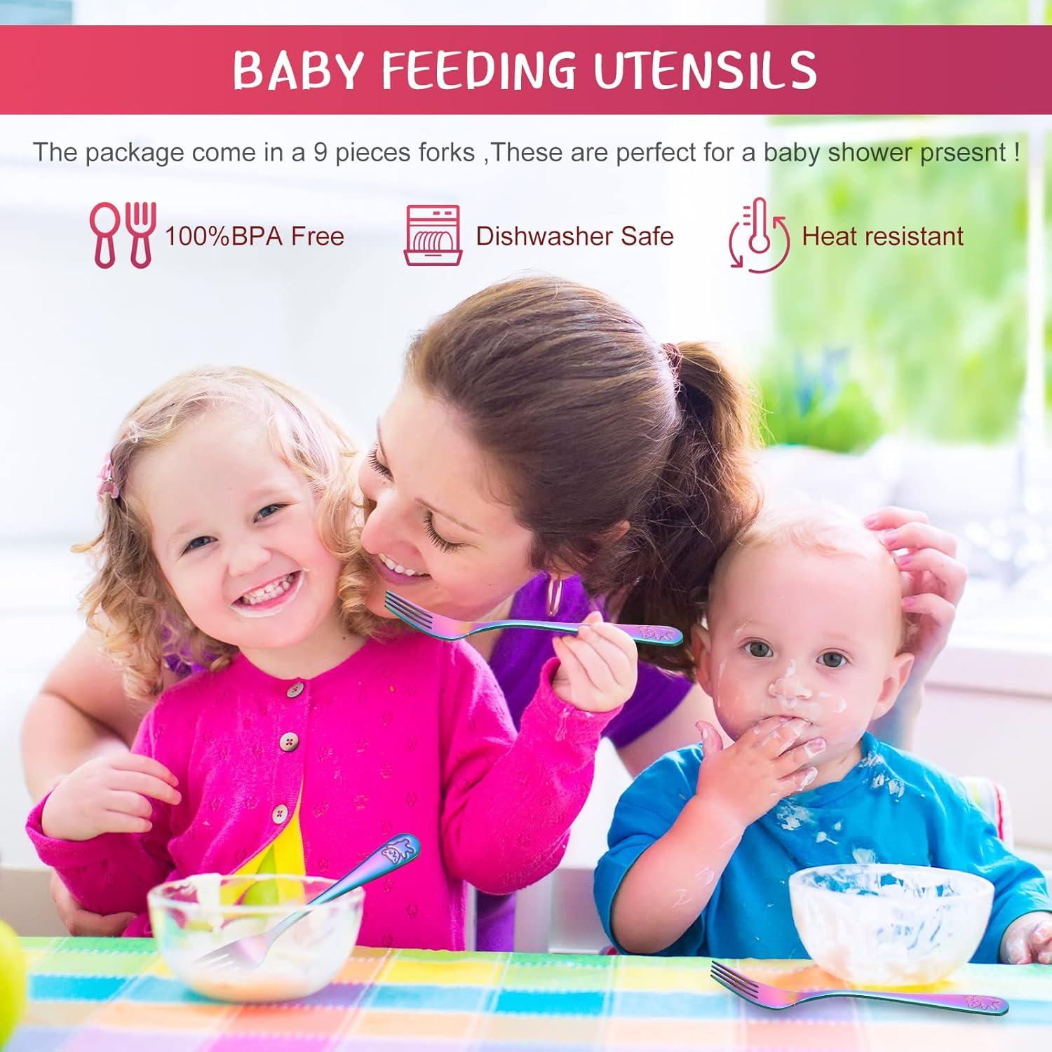 Juego de Cubiertos para Niños Minatee 6 Piezas Arcoíris Acero Inoxidable