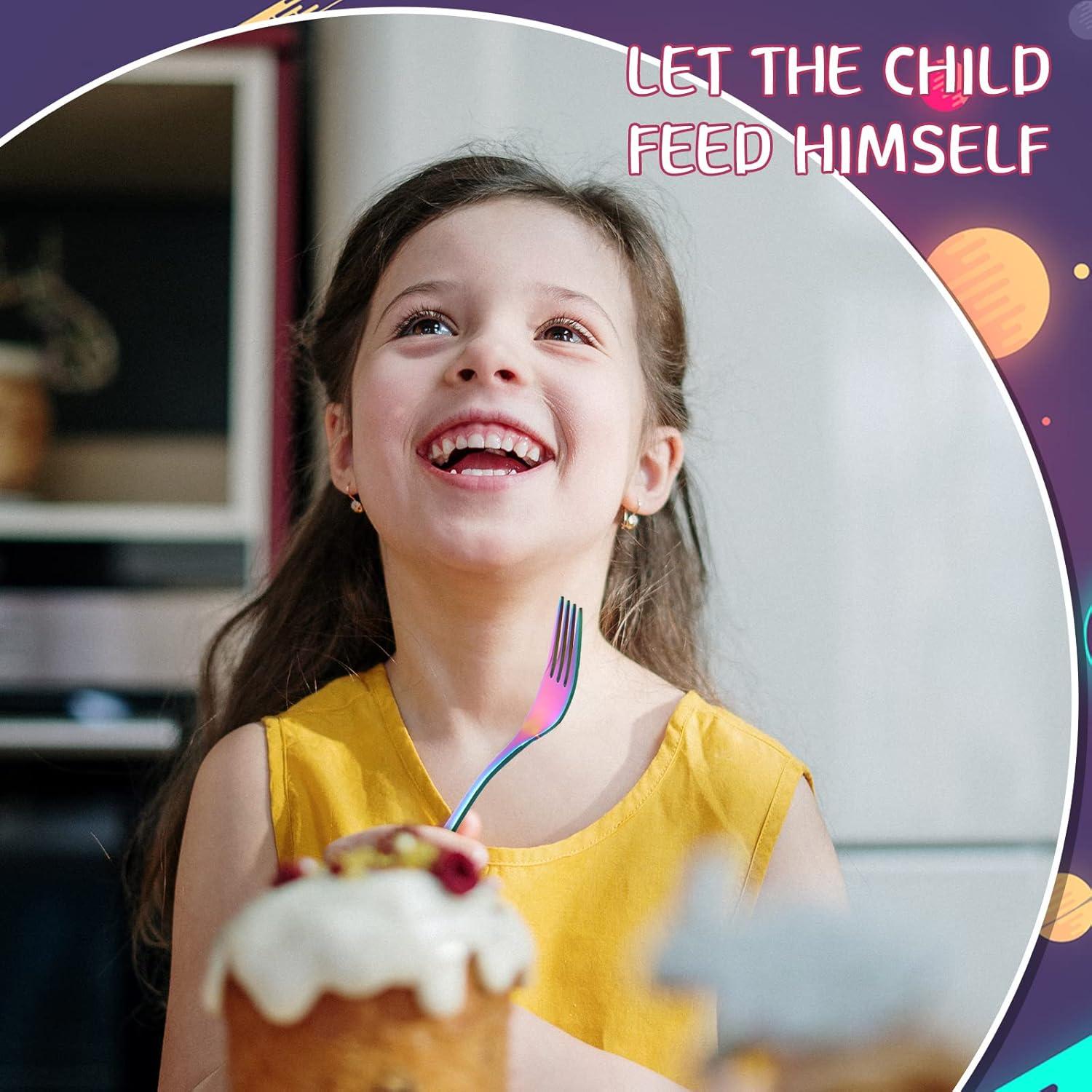 Juego de Cubiertos para Niños Minatee 6 Piezas Arcoíris Acero Inoxidable