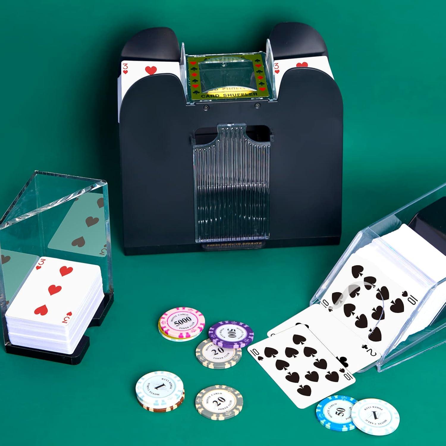 Conjunto de Blackjack Aoriher con Barajador Automático y Zapato