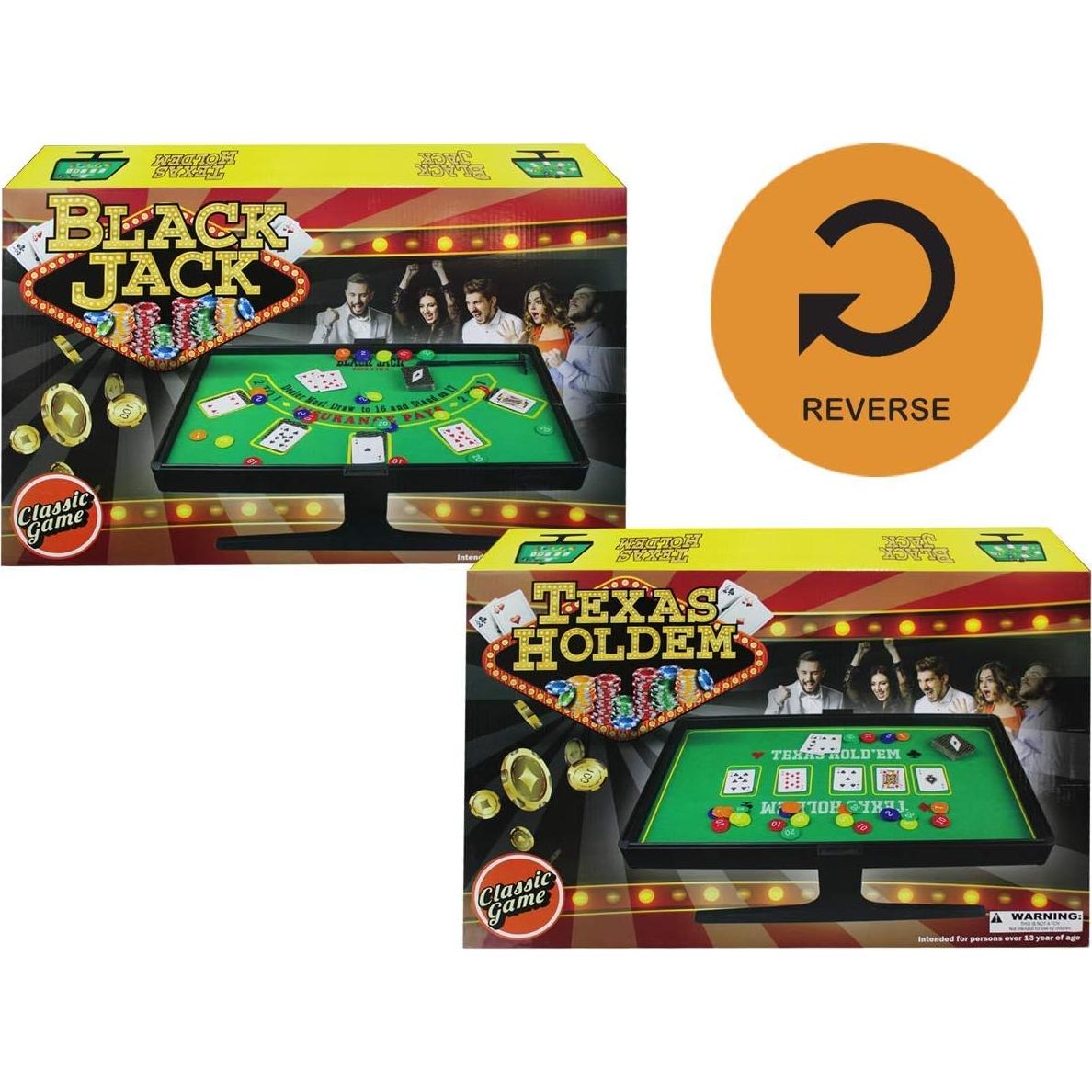 Juego de Póker y Black Jack Classic Game - Tapete Doble Cara