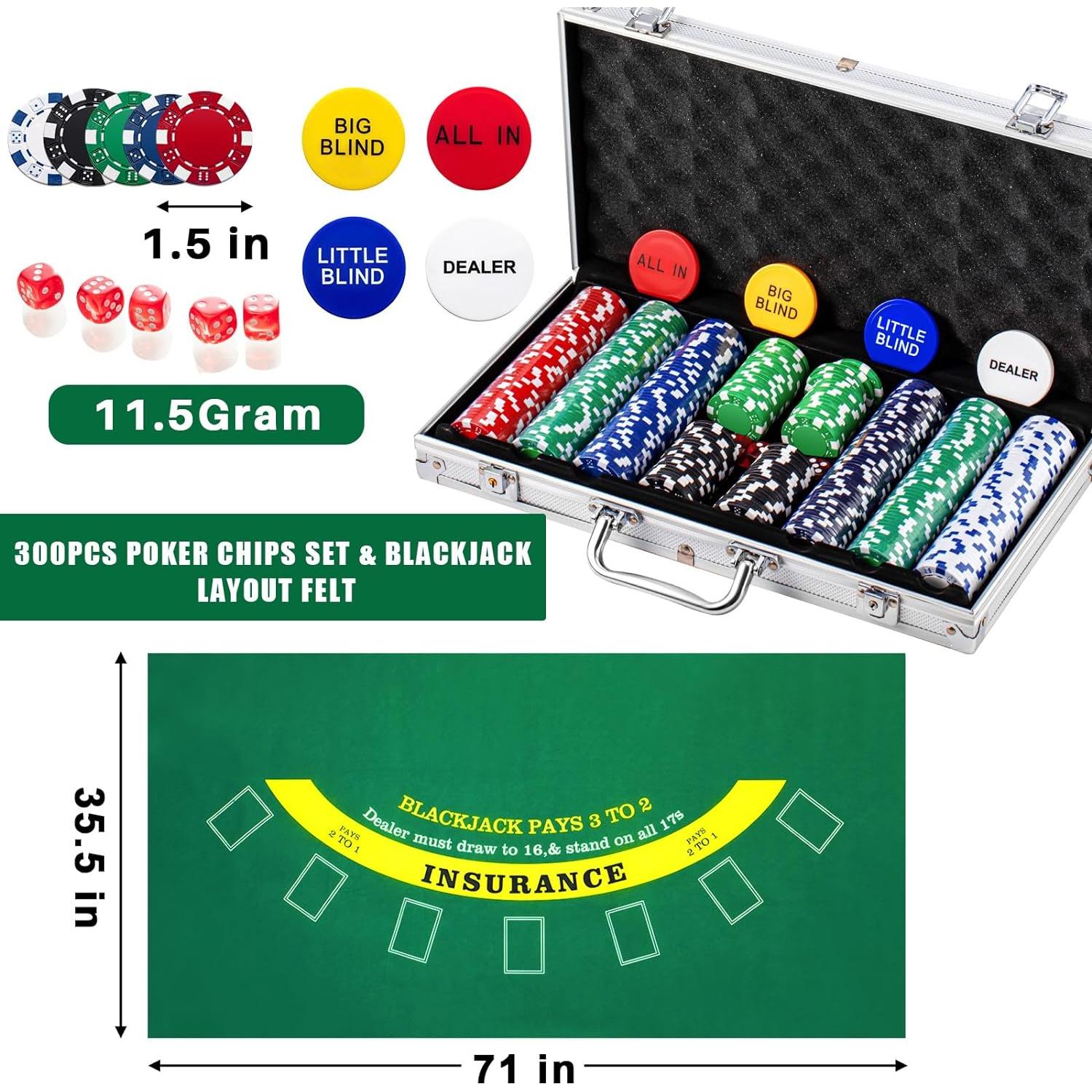 Juego de Casino Aoriher con 300 Fichas y Barajador Automático