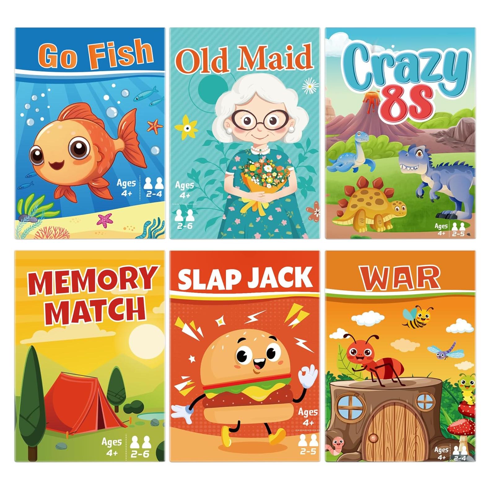 Juegos de Cartas para Niños 6 en 1 Etyishe - Divertidos y Educativos