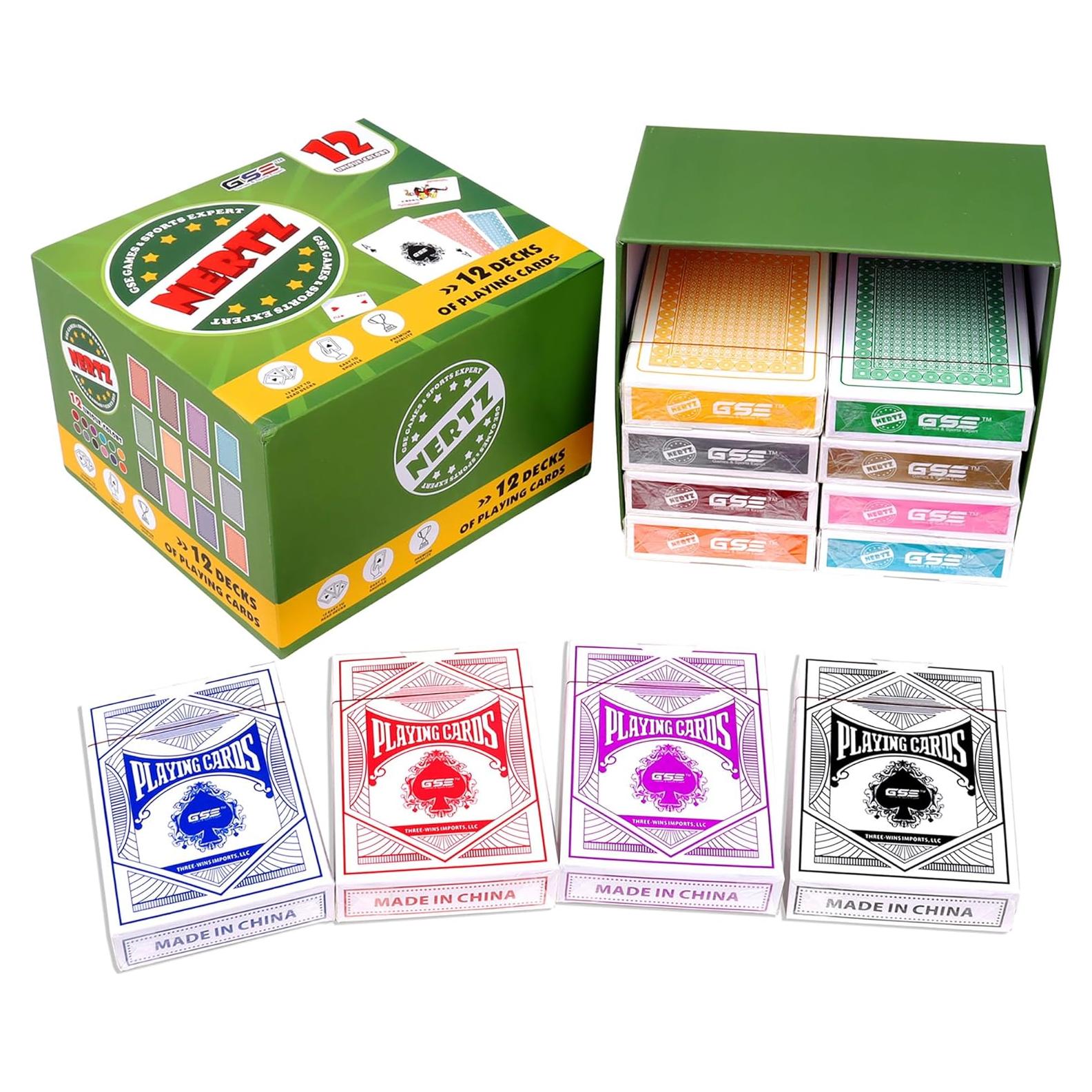 Juego de Cartas Nertz GSE - 12 Barajas Multicolores