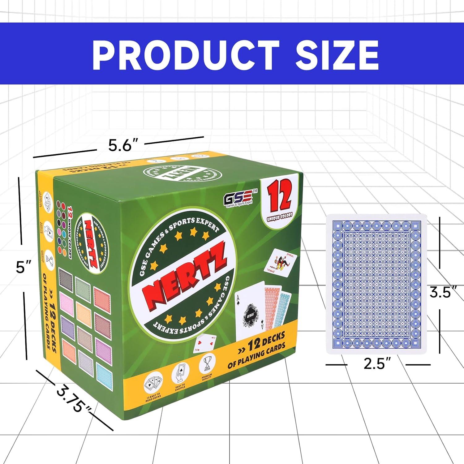 Juego de Cartas Nertz GSE - 12 Barajas Multicolores