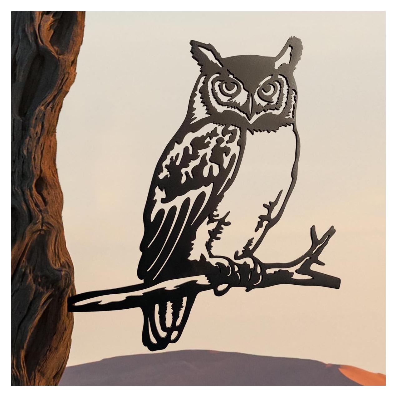 Estatua de Búho de Metal OULYDEKO 30x29cm para Jardín