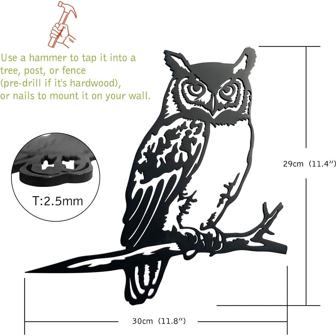 Estatua de Búho de Metal OULYDEKO 30x29cm para Jardín