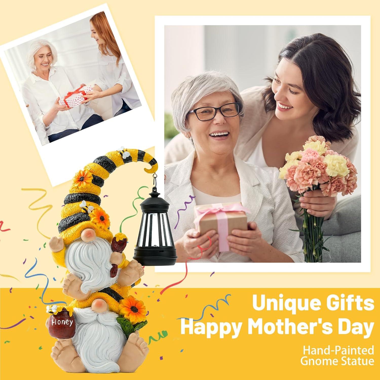 Gnomos de Jardín Solar QZZP con Linterna LED - Decoración Exterior