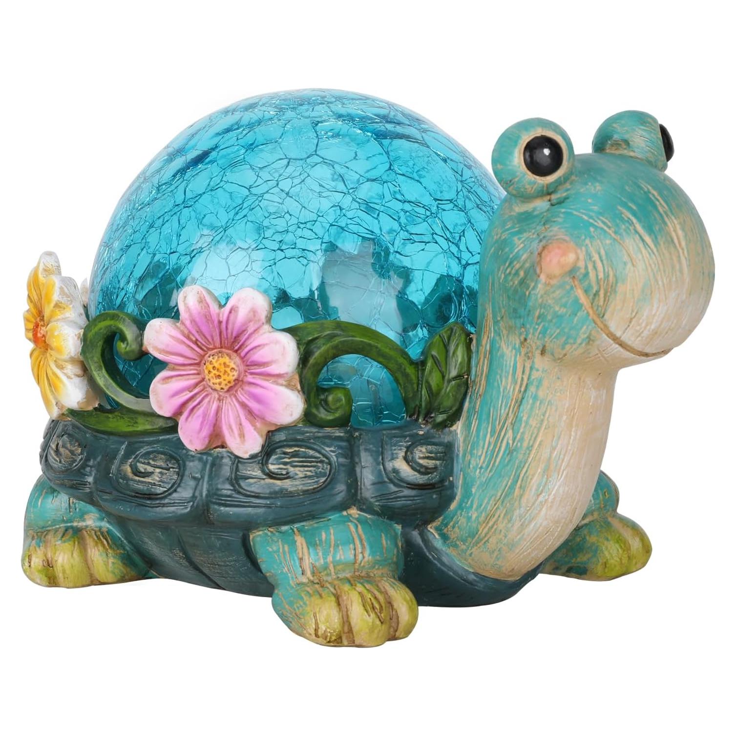 Estatua de Jardín Solar Afirst Tortuga Decorativa 15.24 cm