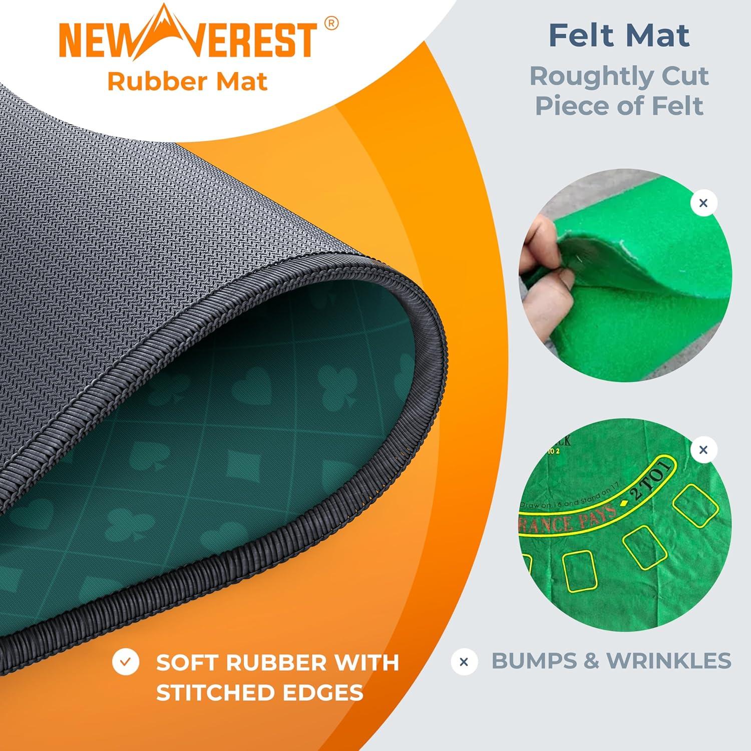 Tapete de Blackjack Newverest Verde 177.8x88.9cm con Bolsa y Posavasos