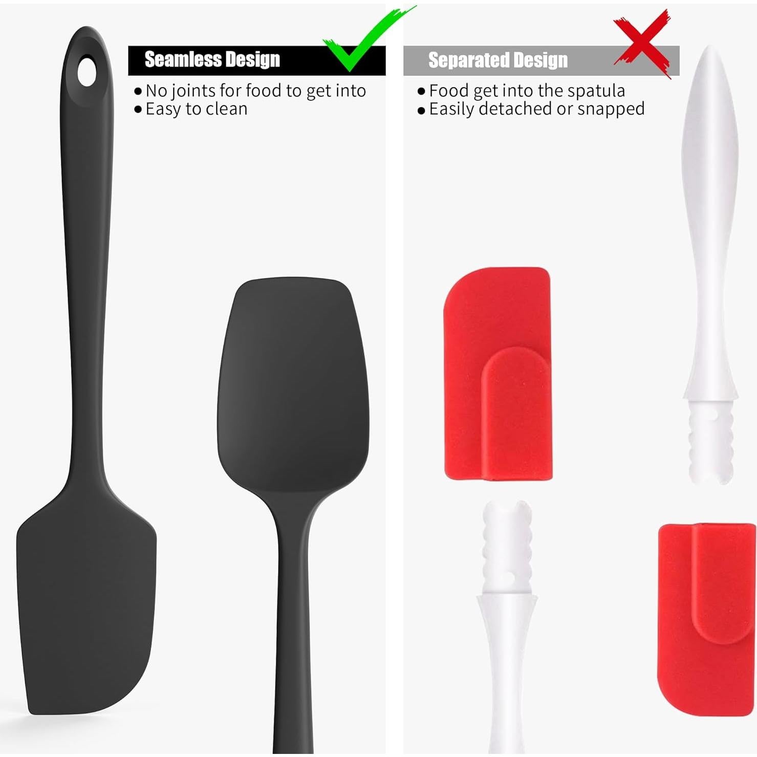 Espátulas de Silicona Doosu 2 Piezas Resistente al Calor 315°C