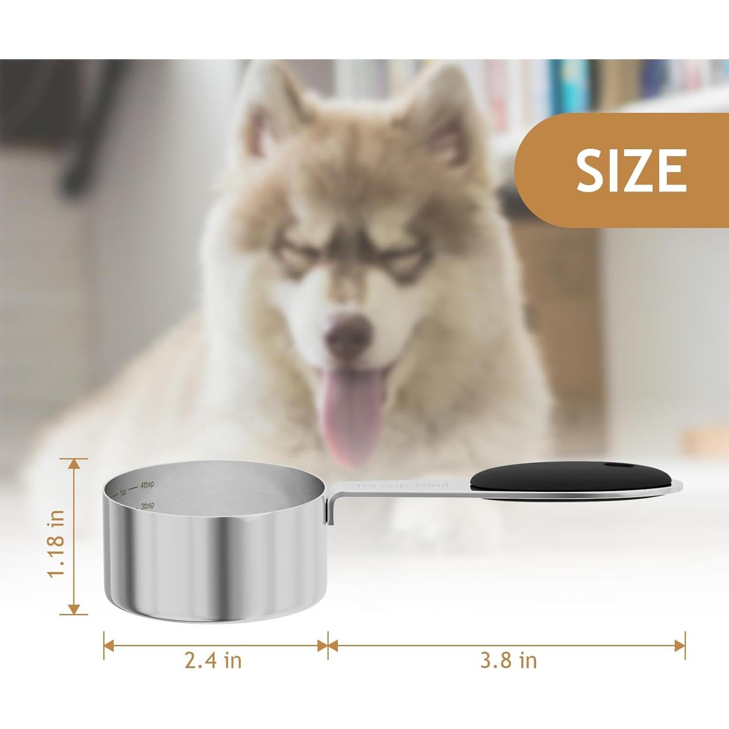 Cucharón Medidor para Mascotas LEIFENY 79ml Acero Inoxidable