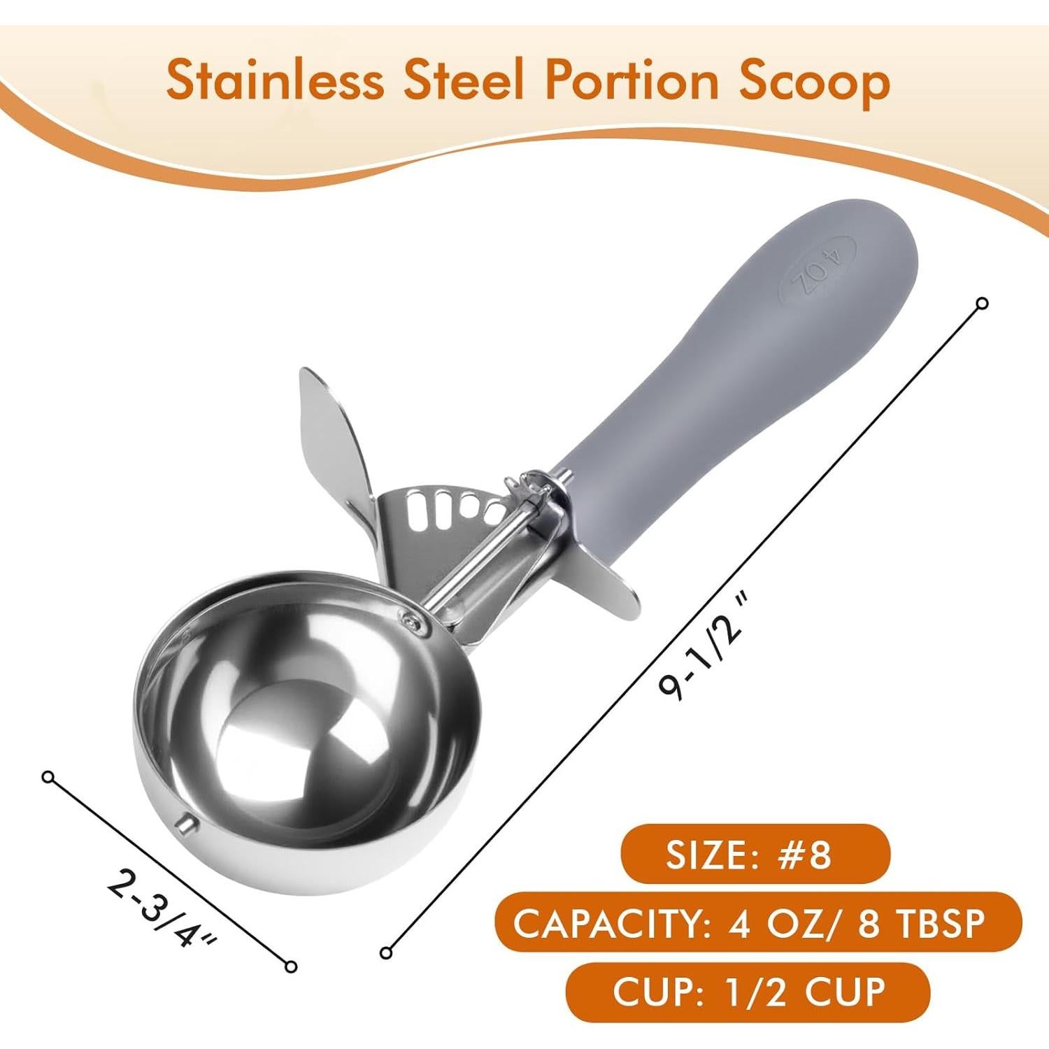 Cucharón Grande Fayomir #8 4 oz con Gatillo Antideslizante