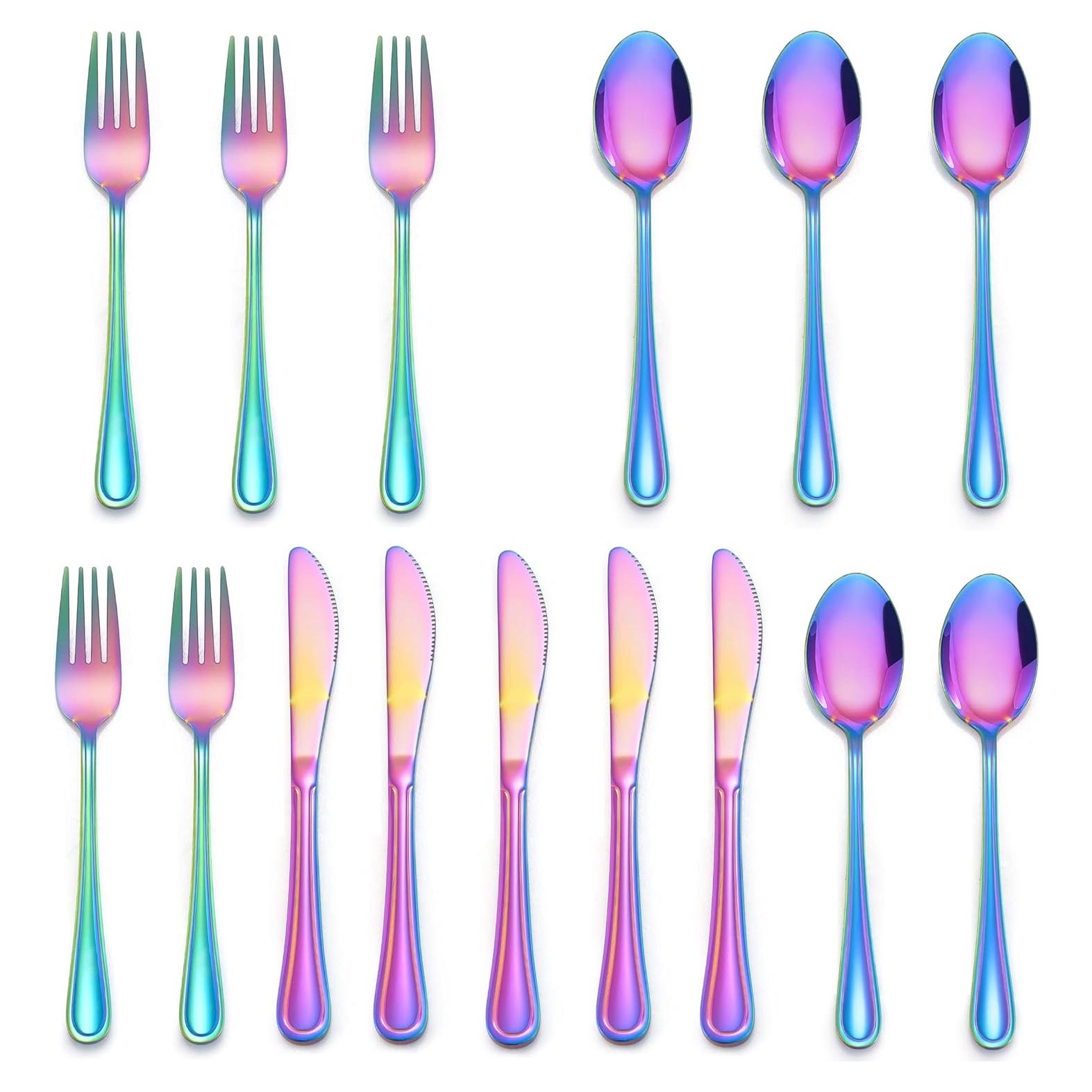 Set de Cubiertos para Niños LIANYU 15 Piezas Acero Inoxidable