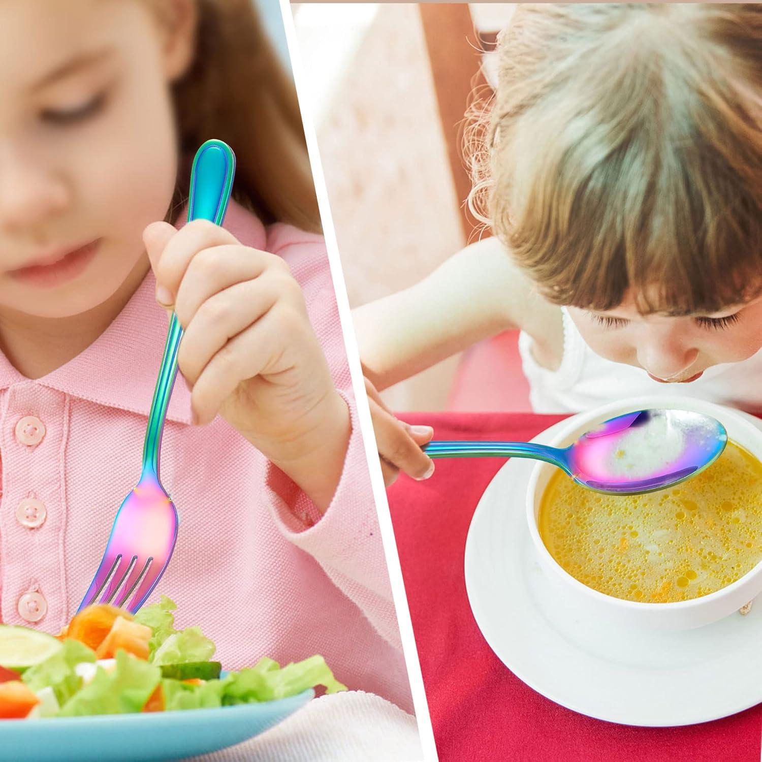 Set de Cubiertos para Niños LIANYU 15 Piezas Acero Inoxidable