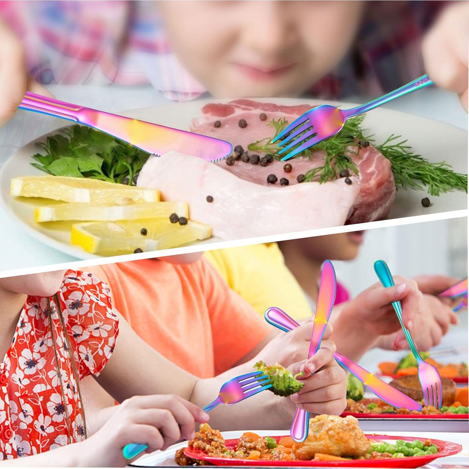 Set de Cubiertos para Niños LIANYU 15 Piezas Acero Inoxidable