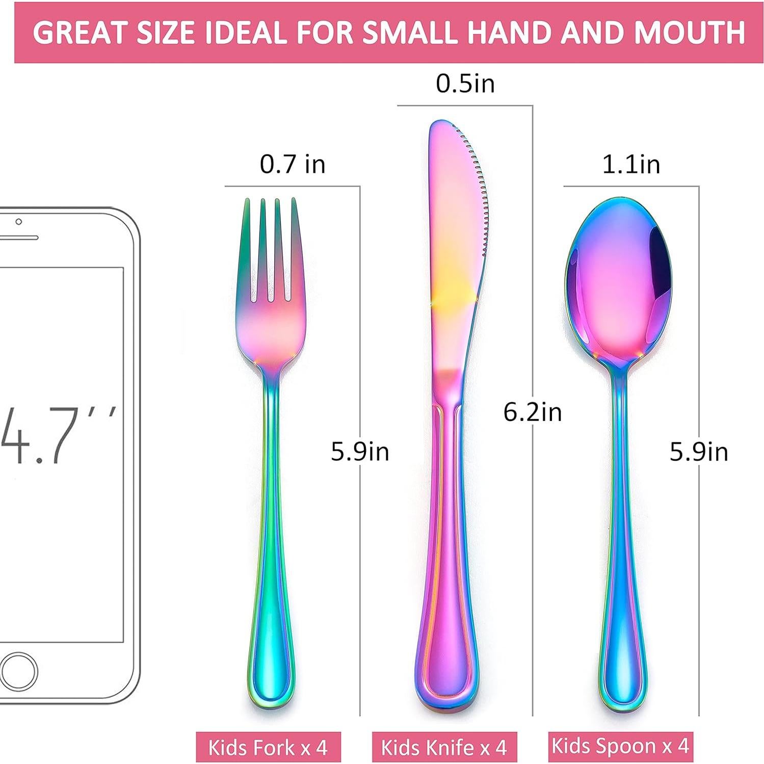 Set de Cubiertos para Niños LIANYU 15 Piezas Acero Inoxidable