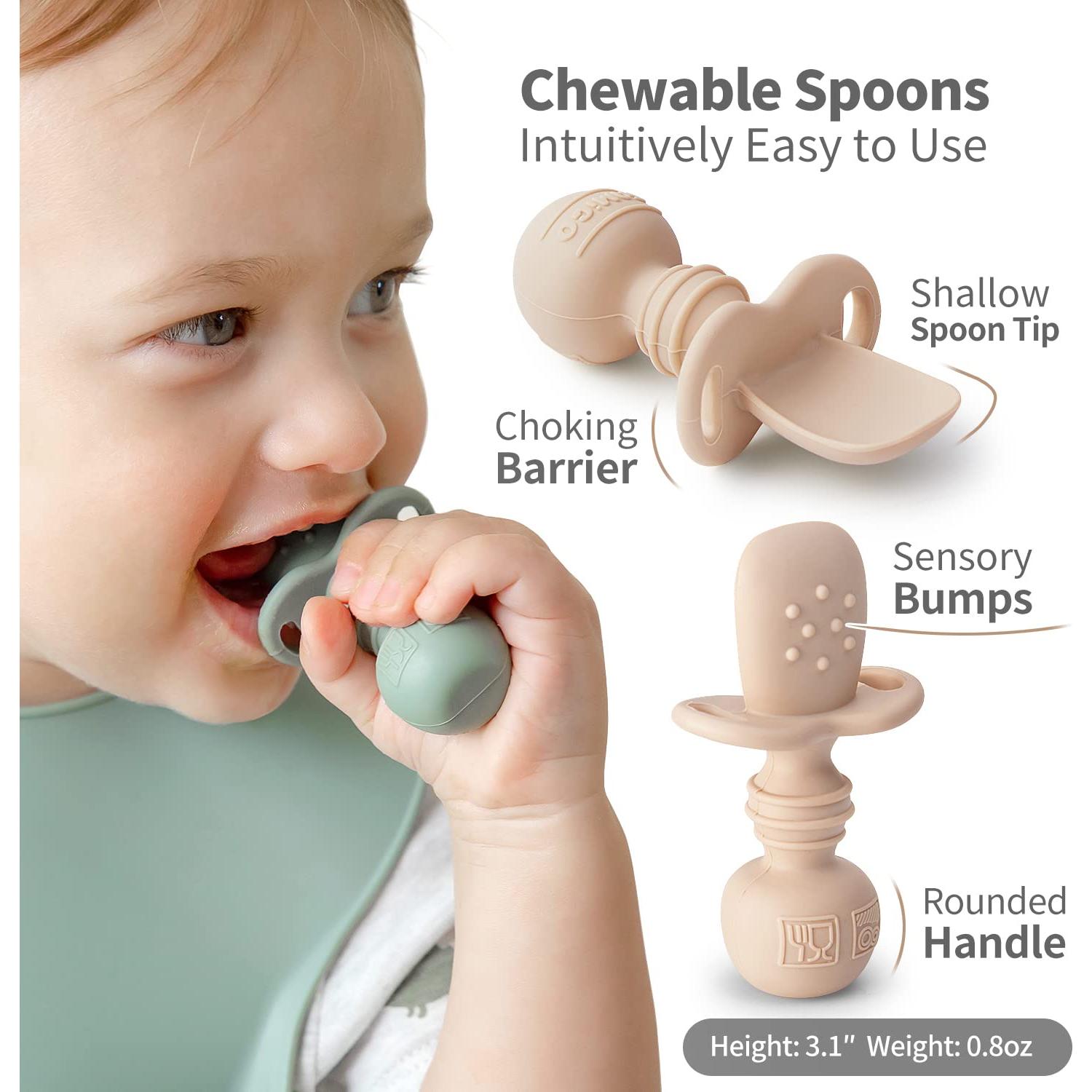 Cucharas de Silicona SAMiGO para Bebés 6+ Meses - Set de 3
