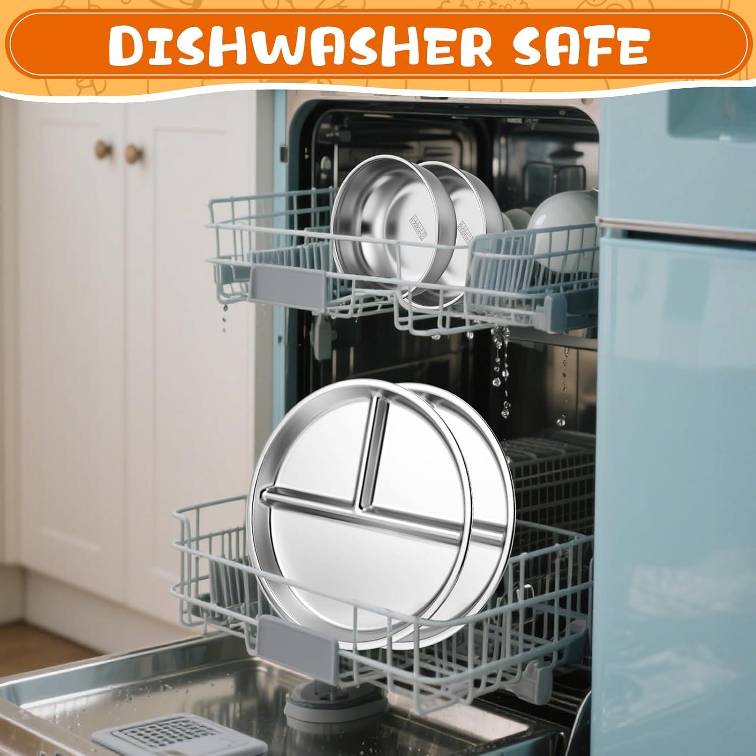 Juego de Platos y Cuencos de Acero Inoxidable Palksky 8pcs