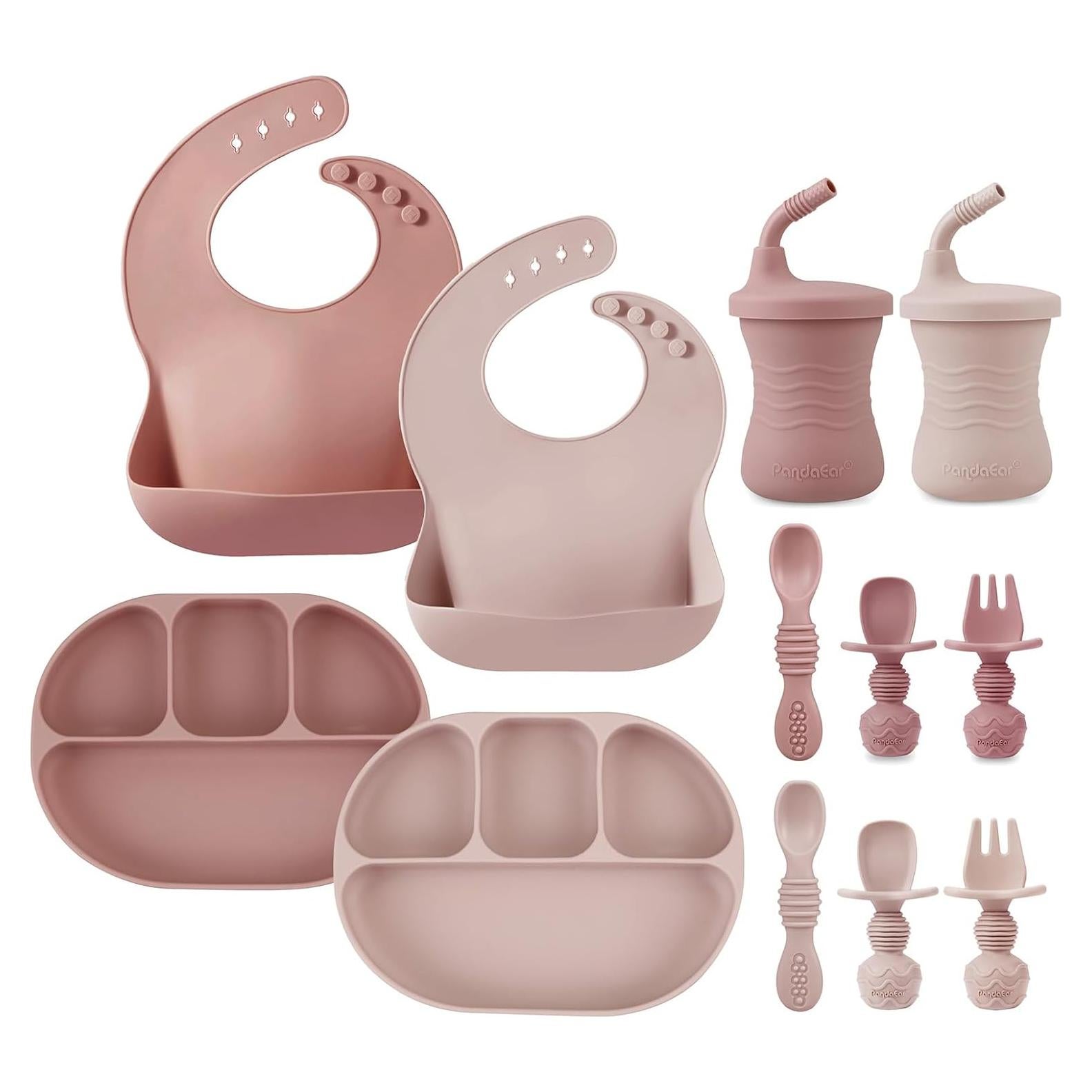 Set de Alimentación para Bebés PandaEar de Silicona 12 Piezas