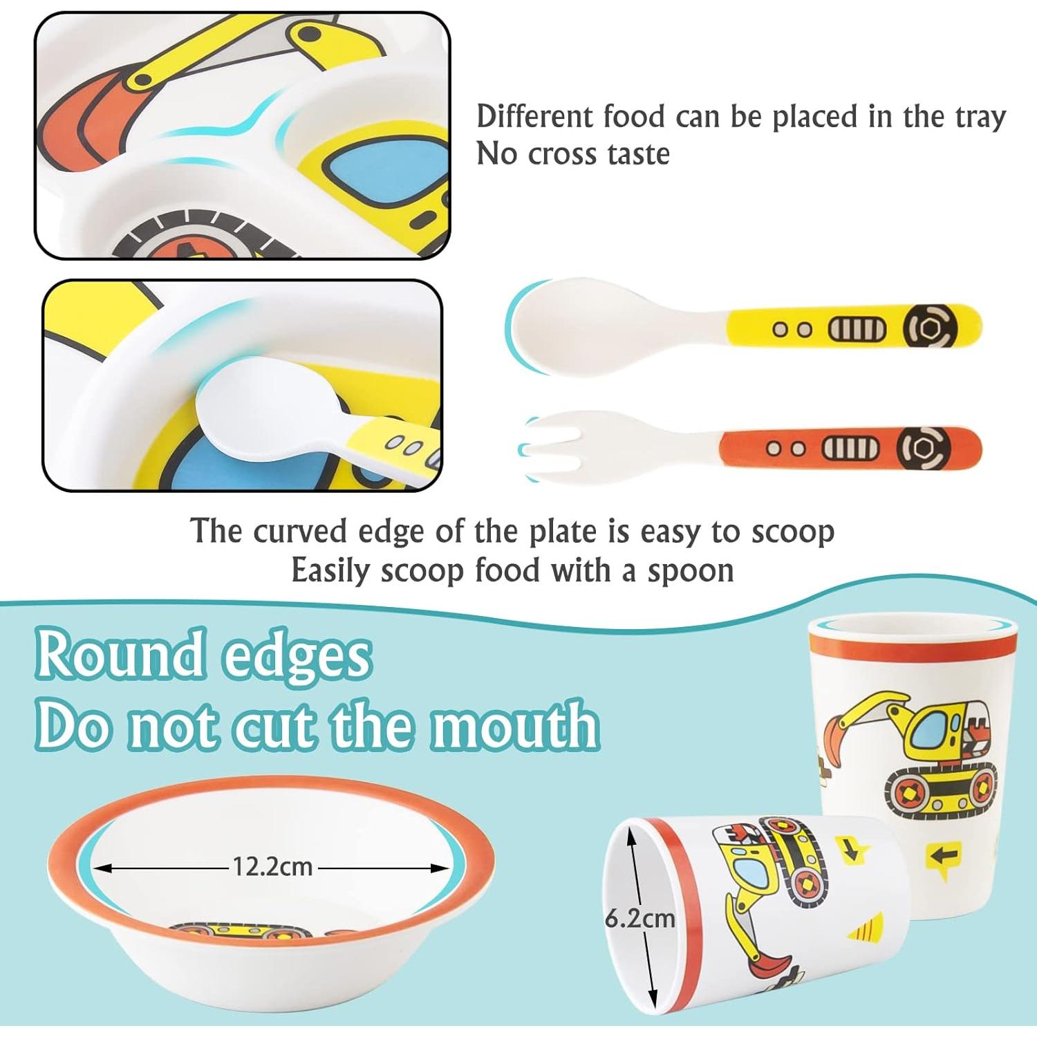 Set de Vajilla Infantil Nohlerlife - 5 Piezas con Camiones