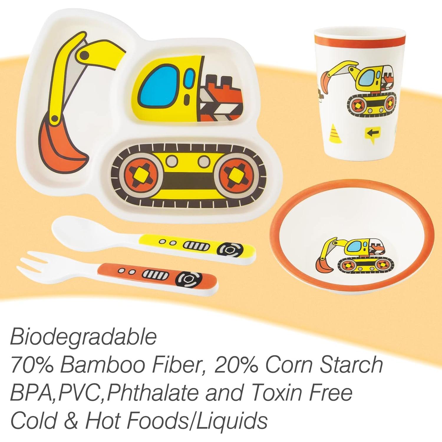 Set de Vajilla Infantil Nohlerlife - 5 Piezas con Camiones