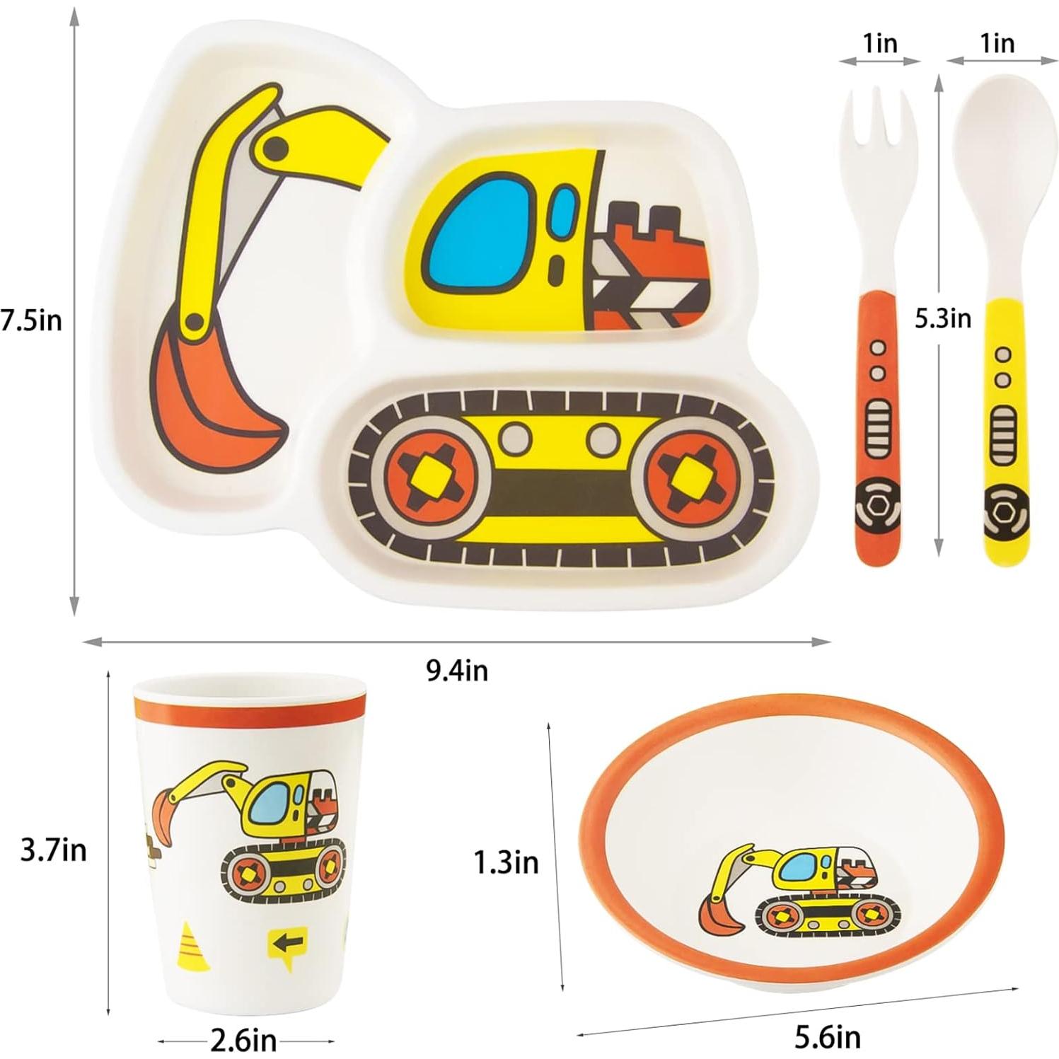 Set de Vajilla Infantil Nohlerlife - 5 Piezas con Camiones