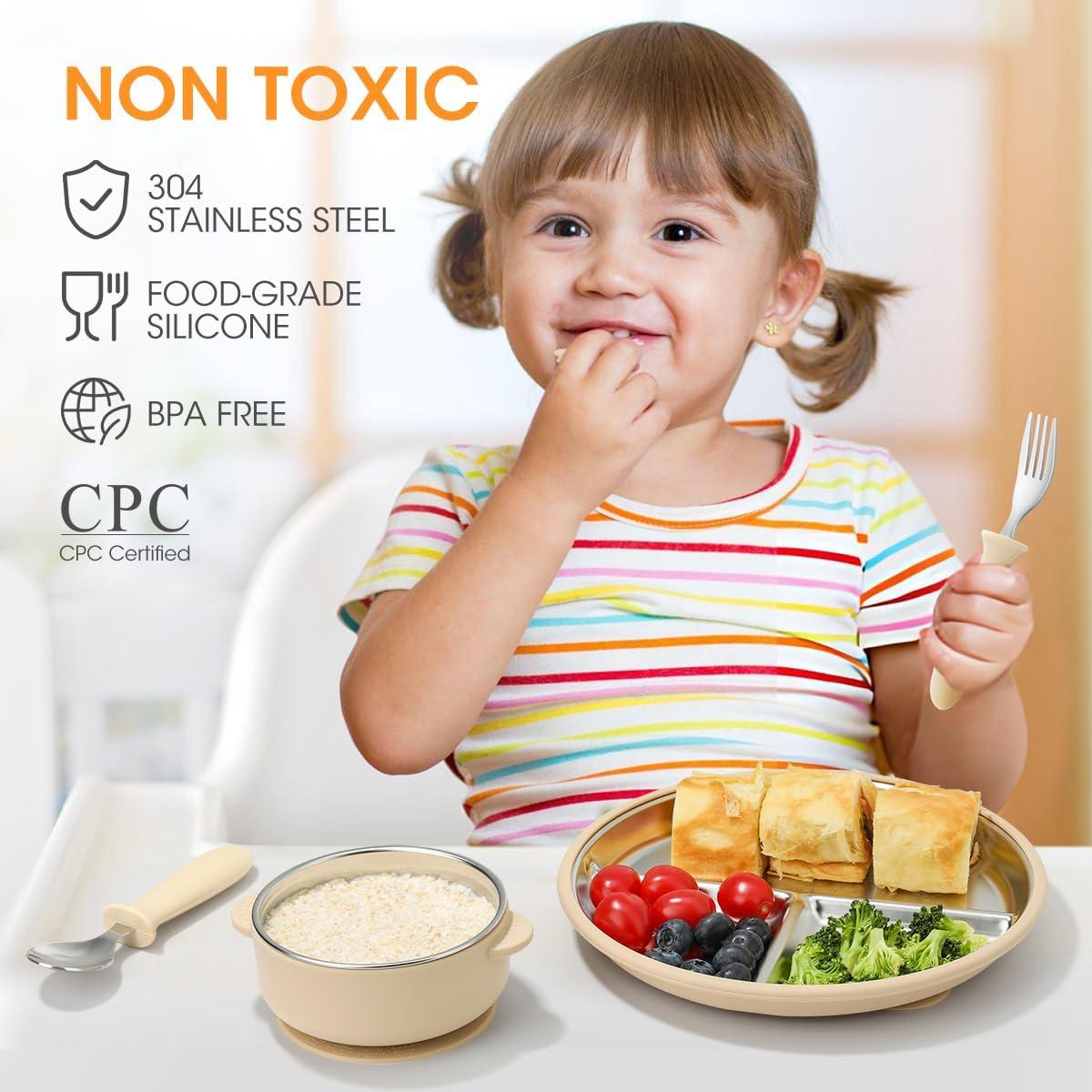 Juego de Vajilla para Niños AIEVE con Succión 4 Piezas