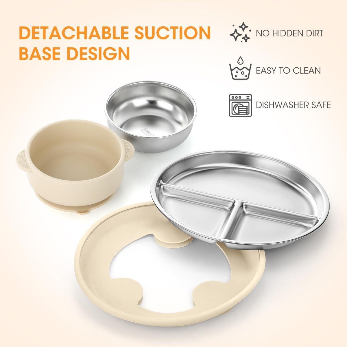 Juego de Vajilla para Niños AIEVE con Succión 4 Piezas