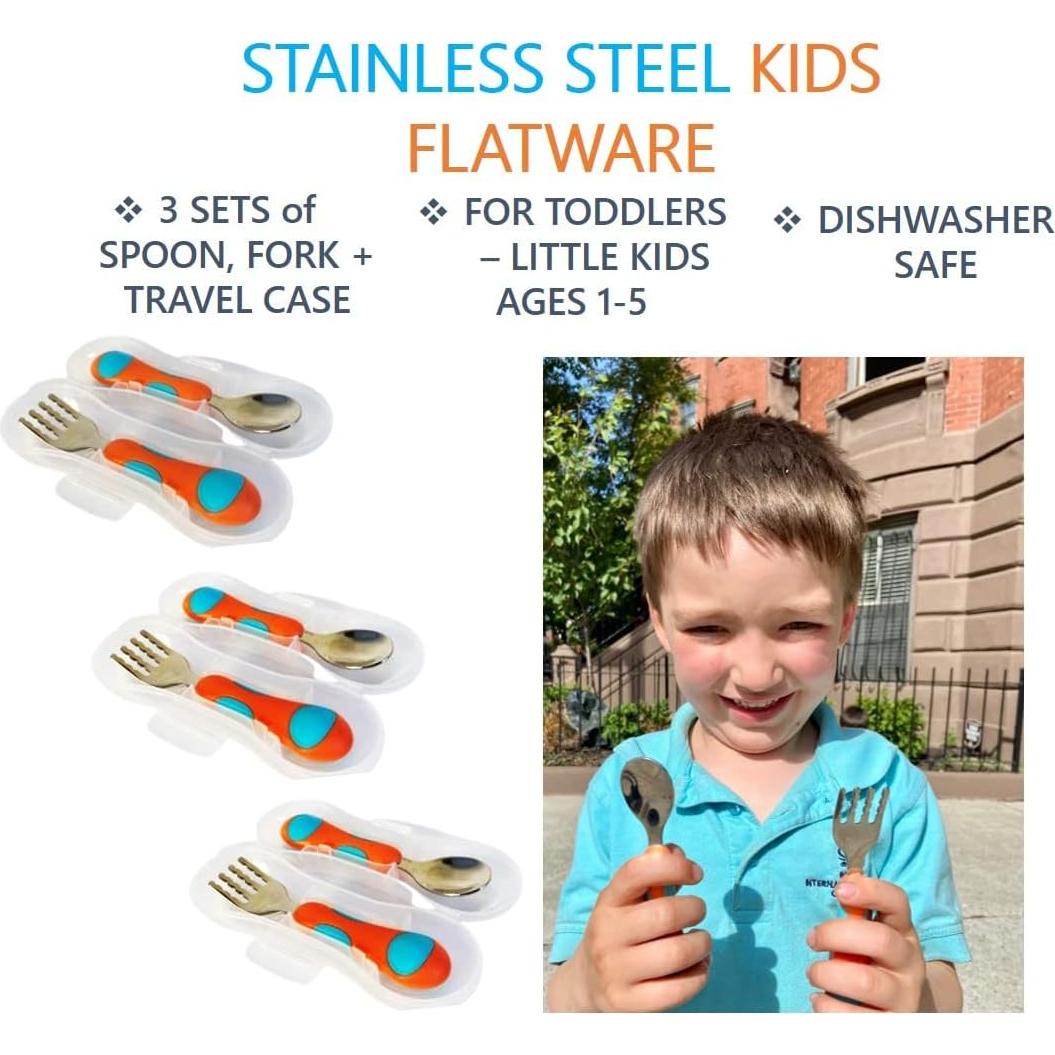 Juego de Cubiertos de Acero Inoxidable Kinsho para Niños 6 Piezas