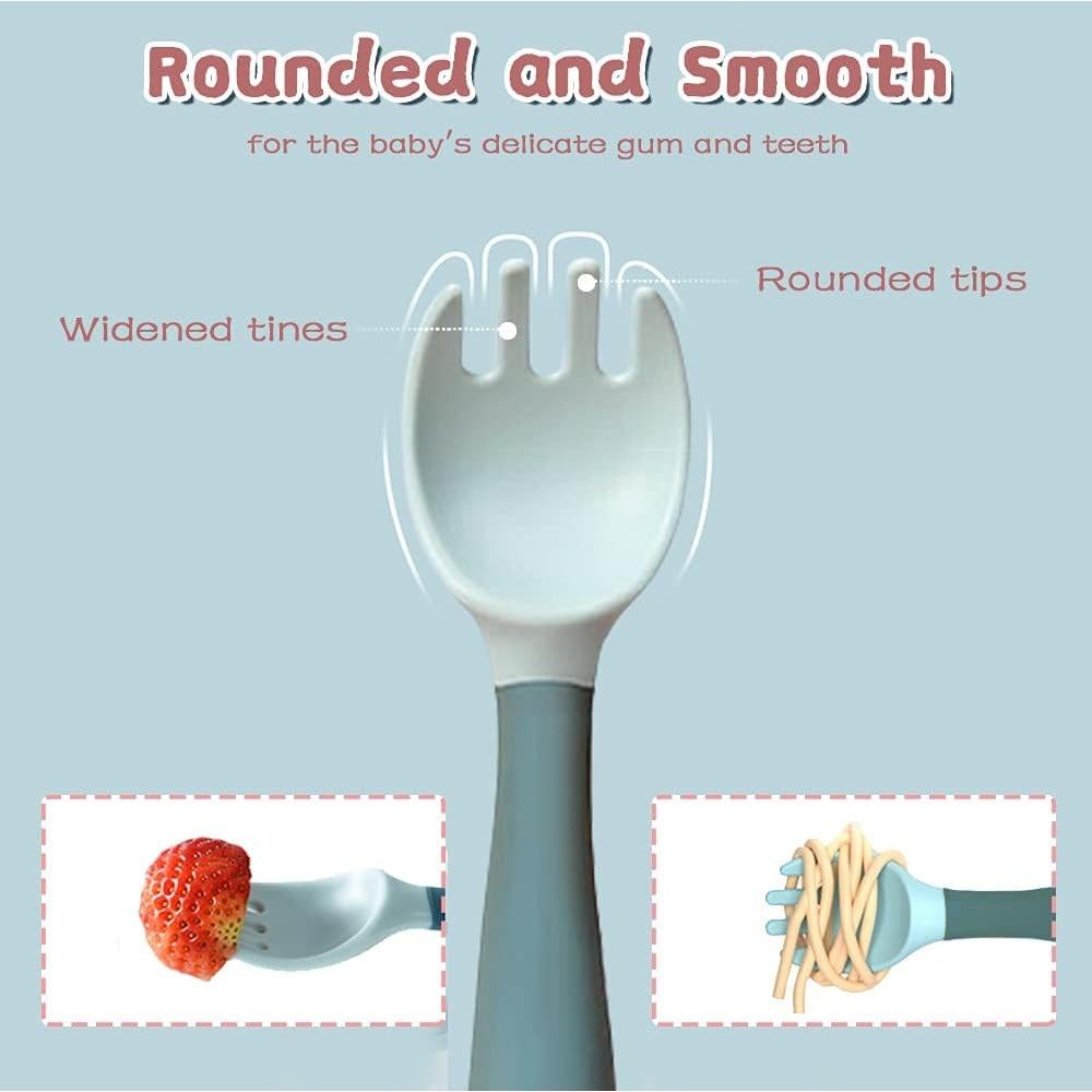 Utensilios para Niños NeigeTec - Cuchara y Tenedor Flexibles 2 Set