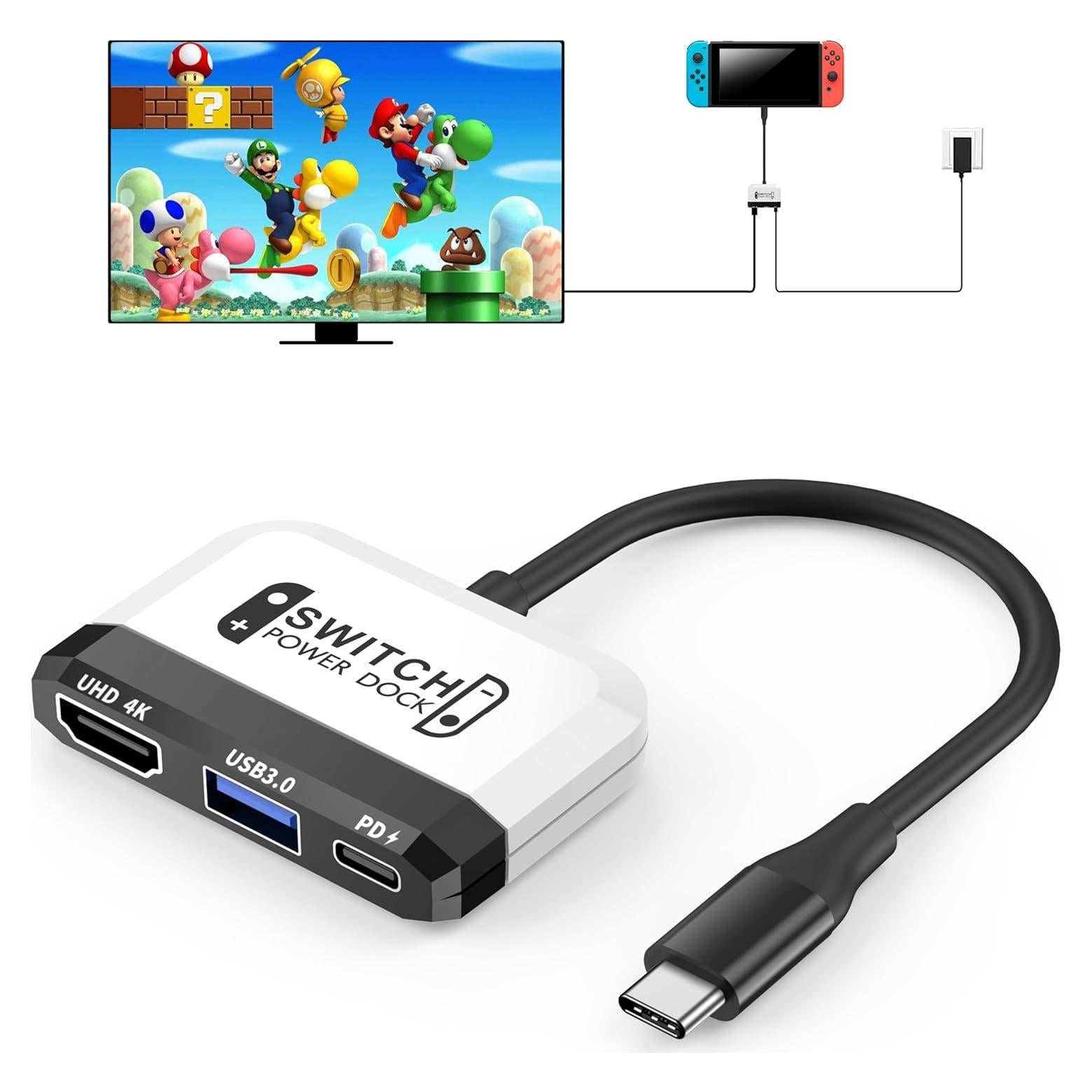 Dock portátil GKEAPZA para Nintendo Switch 4K USB-C 3-en-1