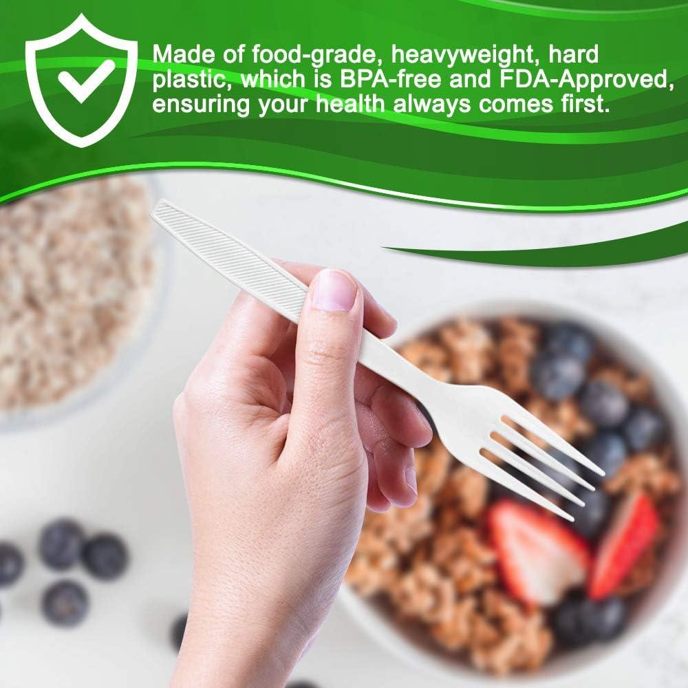 400 Tenedores Desechables BluShine Plástico Pesado 15.24cm