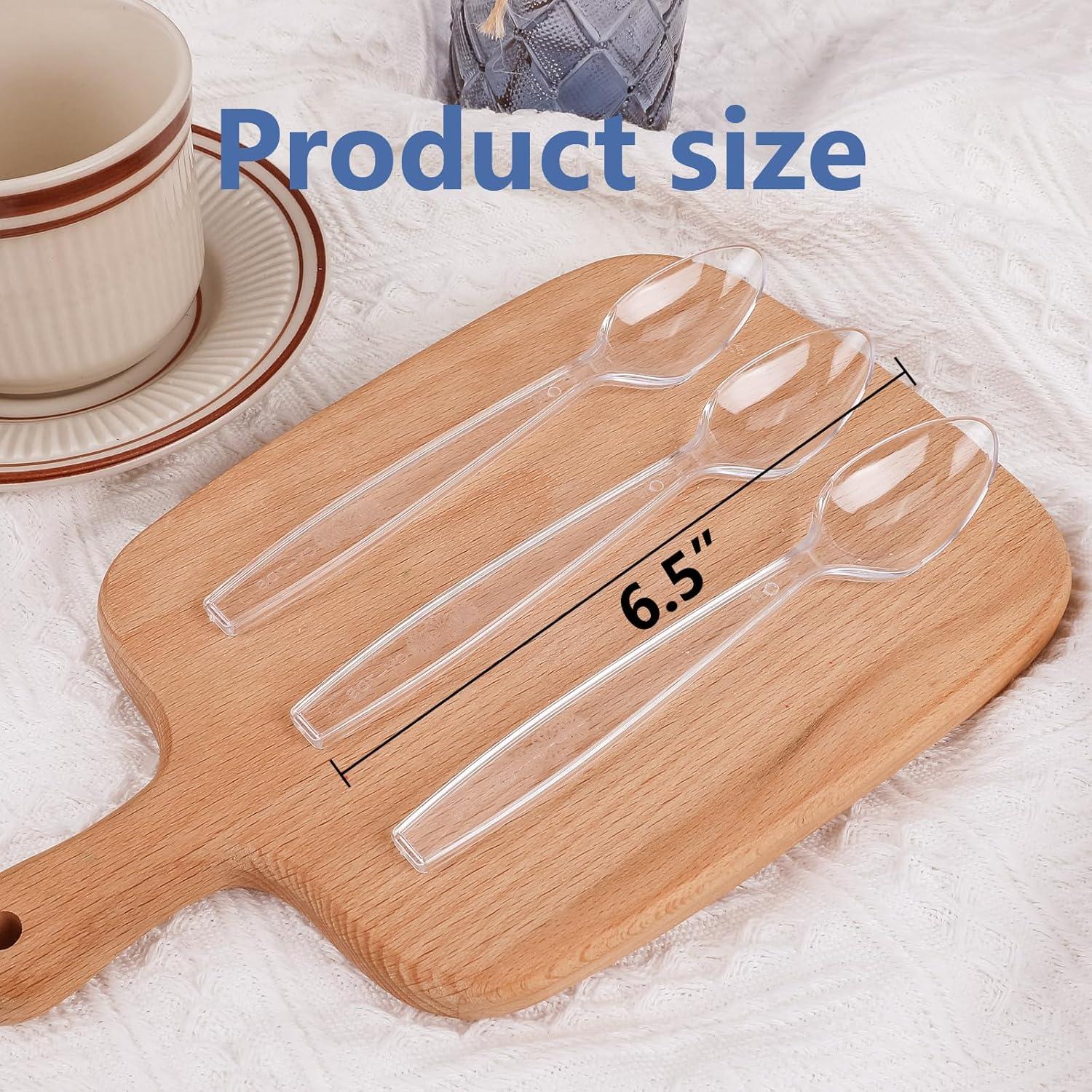 Cucharas de Plástico Transparentes Desechables SACATR 360 Unidades