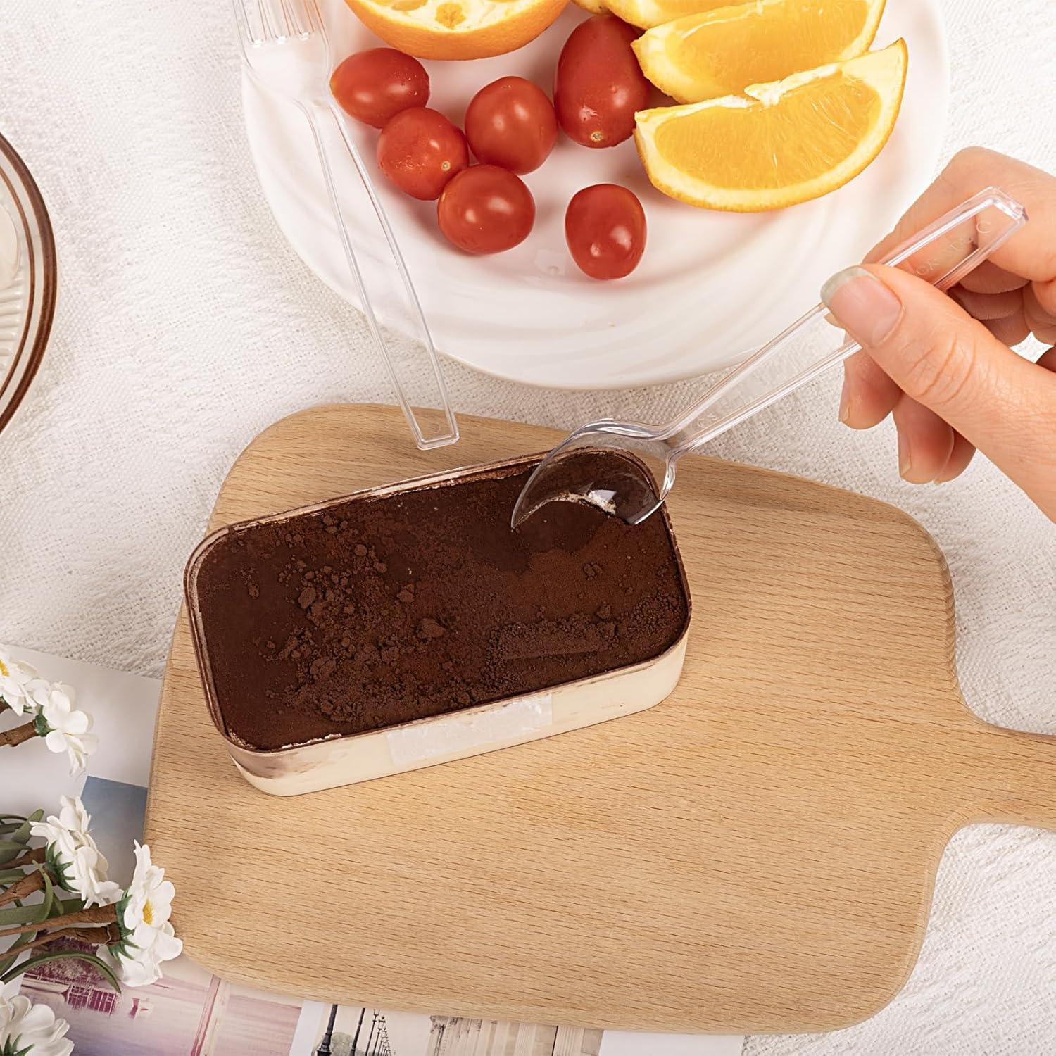 Cucharas de Plástico Transparentes Desechables SACATR 360 Unidades