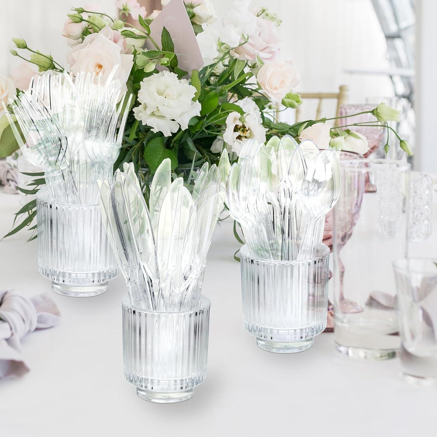 Cucharas de Plástico Transparentes Desechables SACATR 360 Unidades