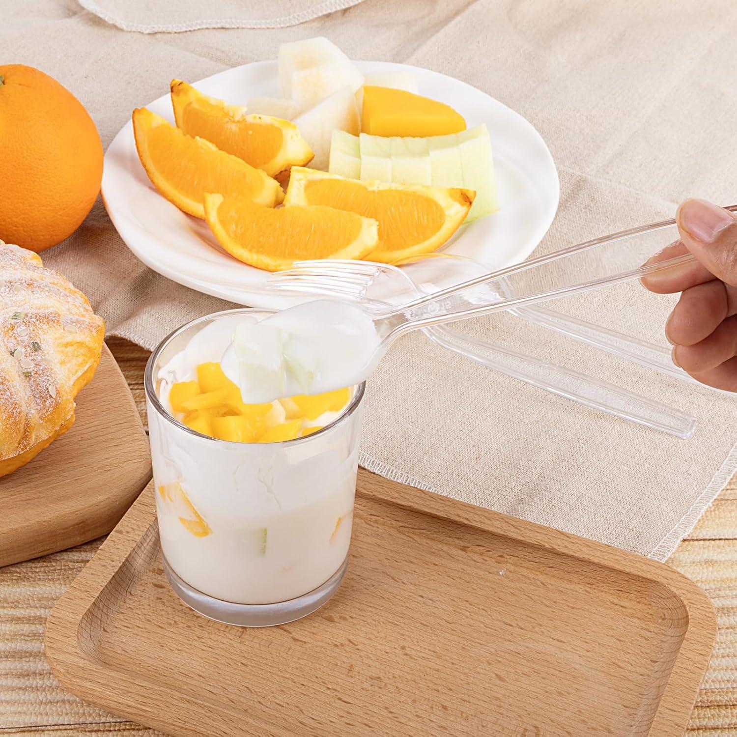 Cucharas de Plástico Transparentes Desechables SACATR 360 Unidades