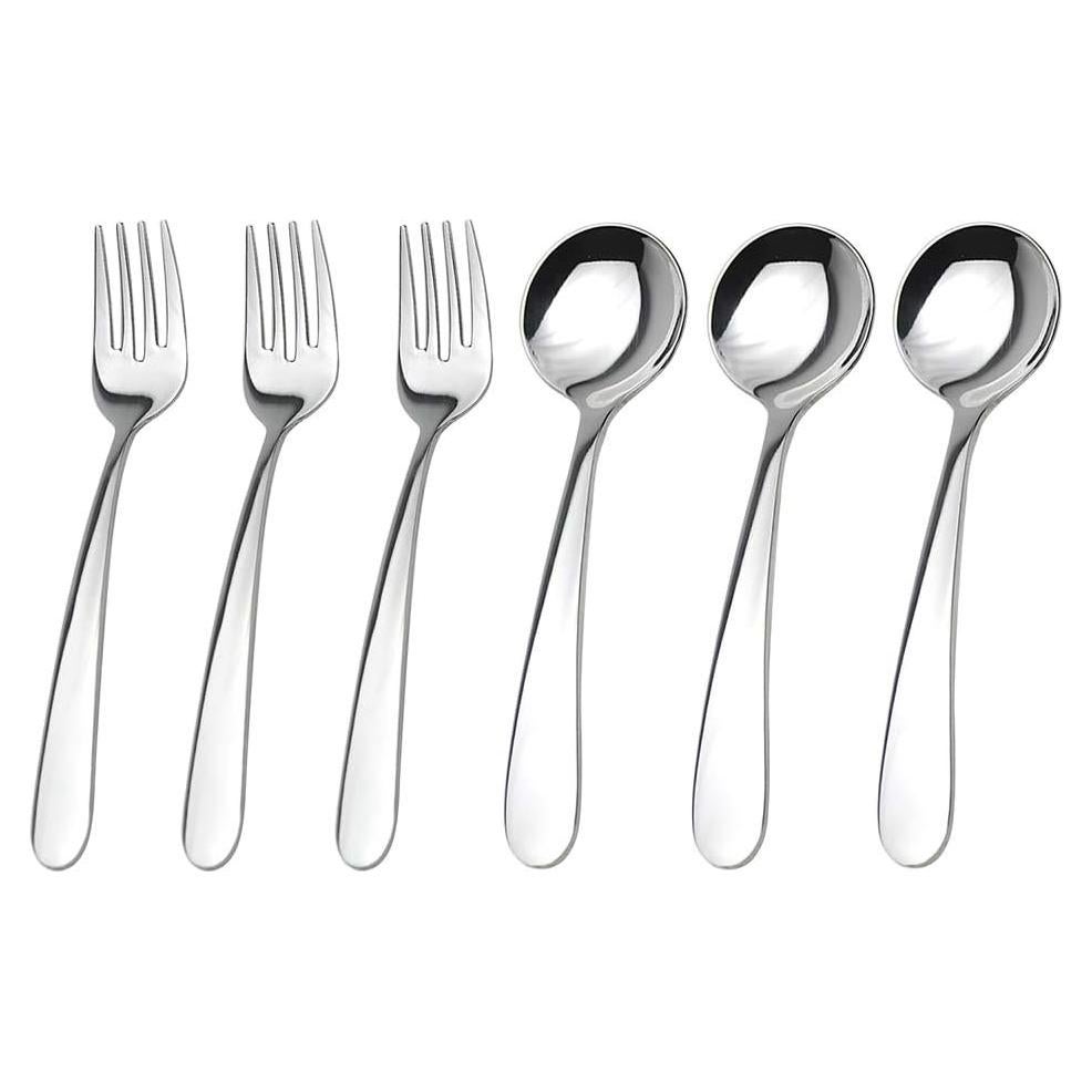 Juego de Cubiertos de Acero Inoxidable WEKTUNAA - 6 Piezas para Niños