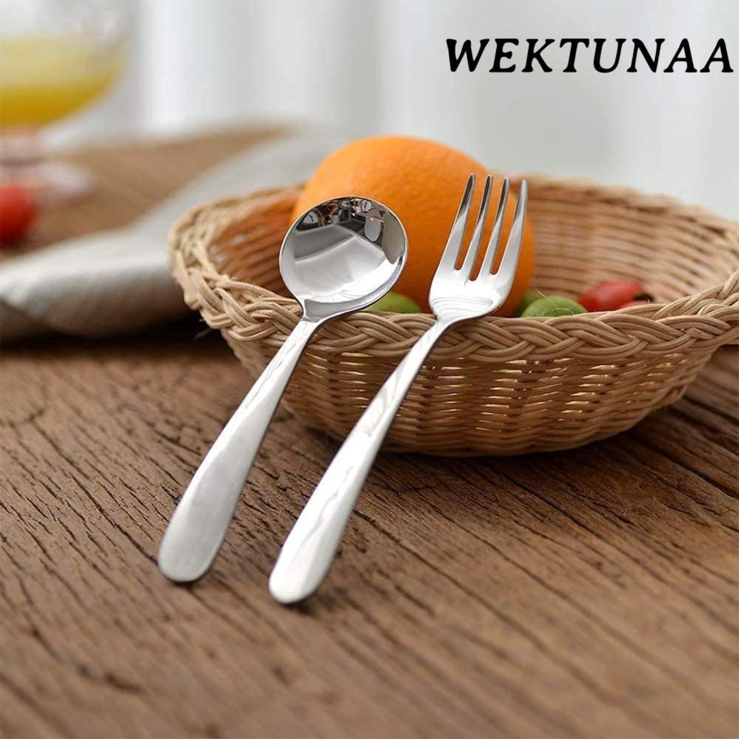 Juego de Cubiertos de Acero Inoxidable WEKTUNAA - 6 Piezas para Niños