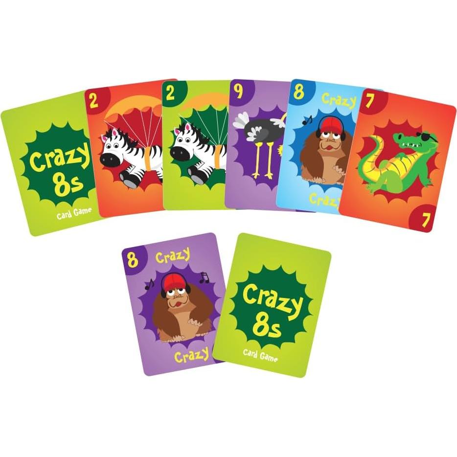 Juego de Cartas Crazy 8s University Games Jumbo para Niños 4+