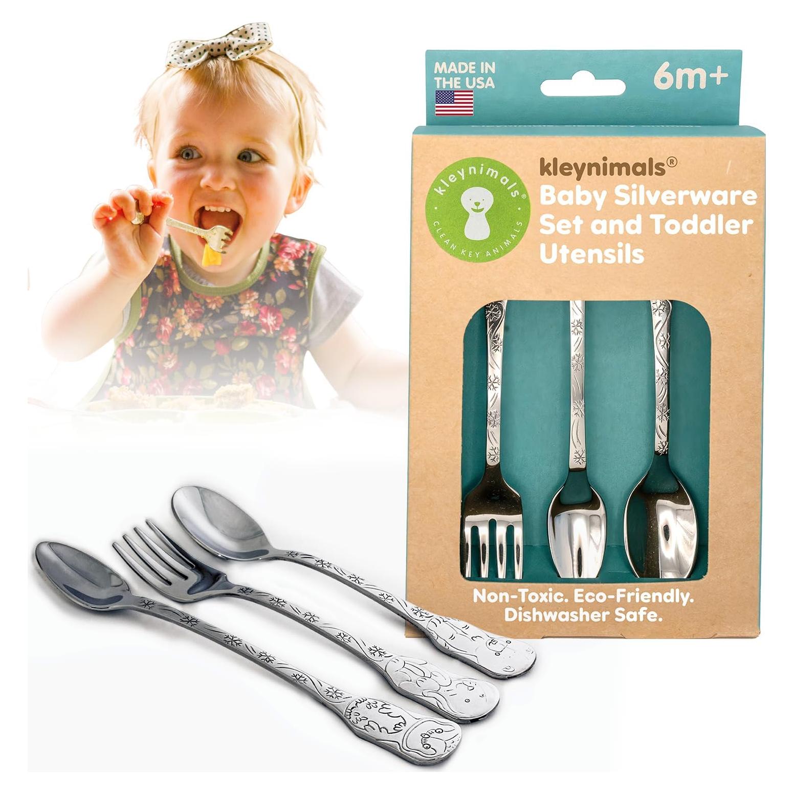 Utensilios para Bebés Kleynimals Amigos Árticos - Acero Inoxidable