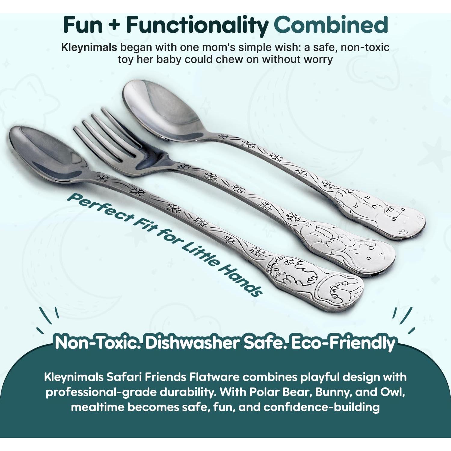 Utensilios para Bebés Kleynimals Amigos Árticos - Acero Inoxidable