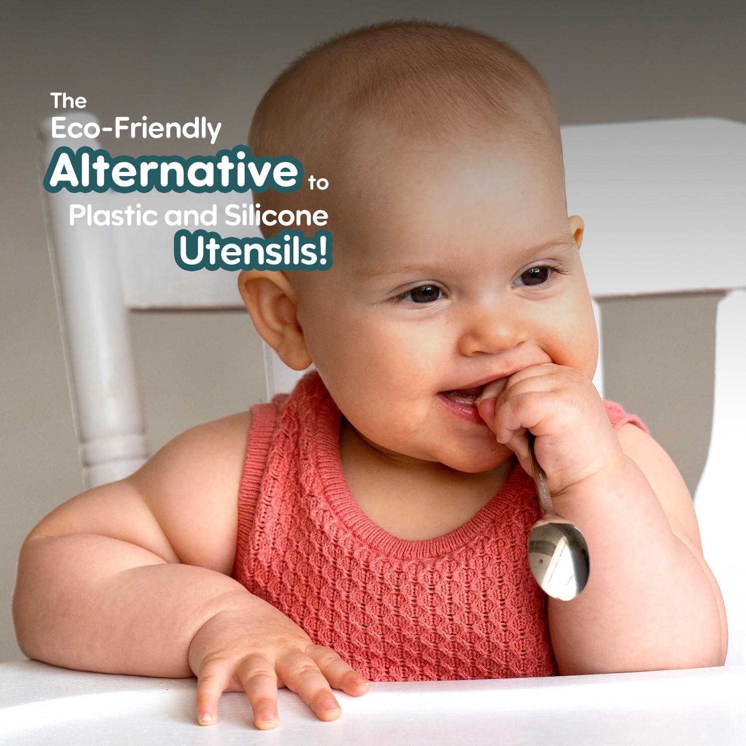 Utensilios para Bebés Kleynimals Amigos Árticos - Acero Inoxidable