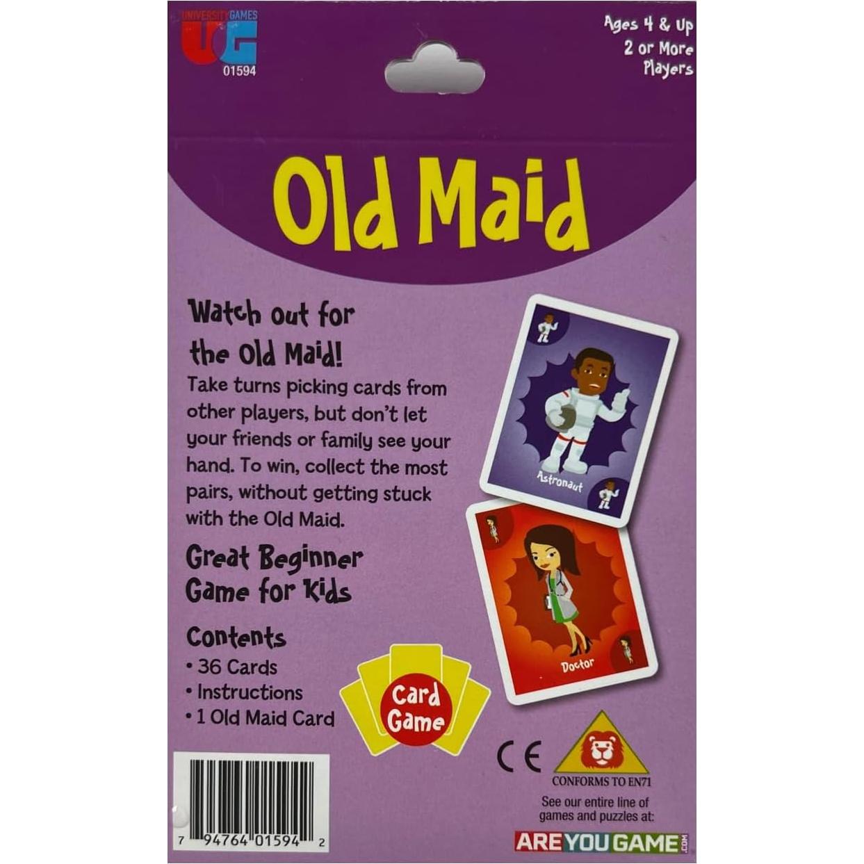 Juego de Cartas Old Maid Jumbo University Games - Para Niños 4+