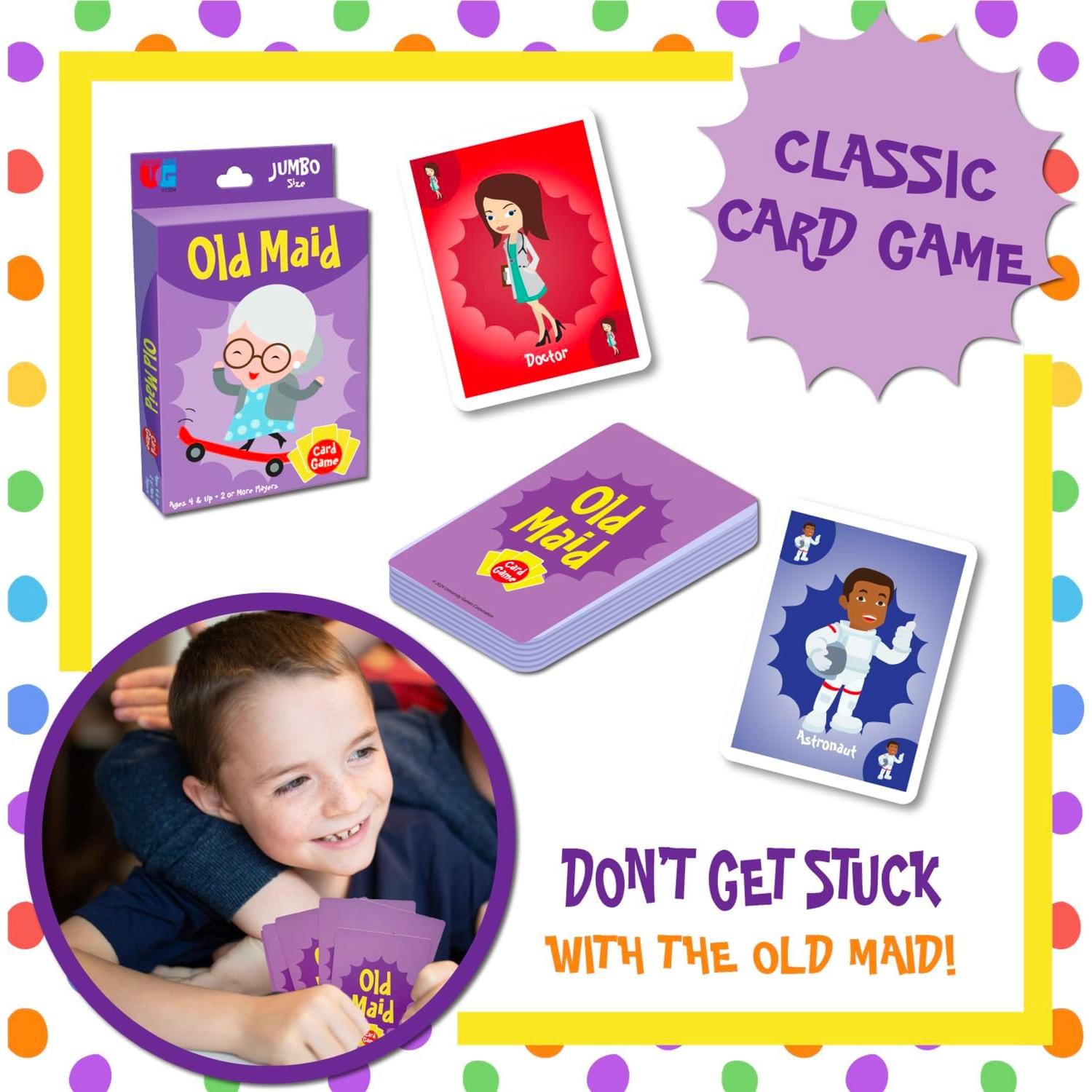 Juego de Cartas Old Maid Jumbo University Games - Para Niños 4+