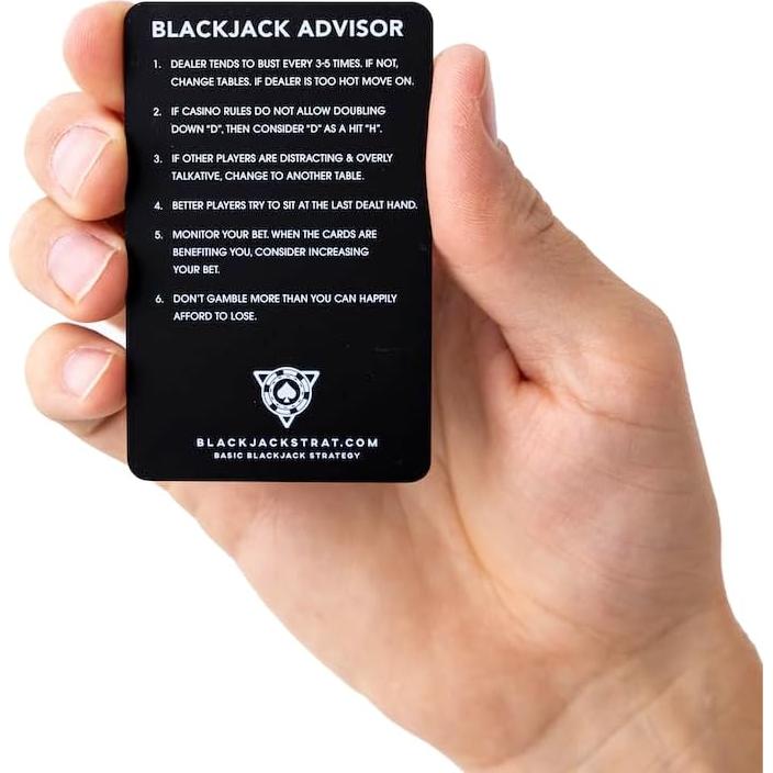 Tarjeta de Estrategia Básica de Blackjack Acero Inoxidable