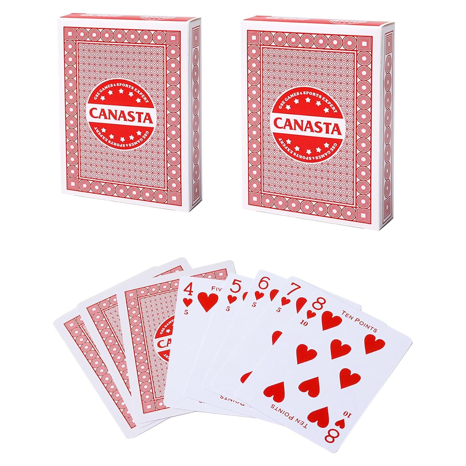 Juego de Canasta GSE - 2 Barajas Rojas con Reglas