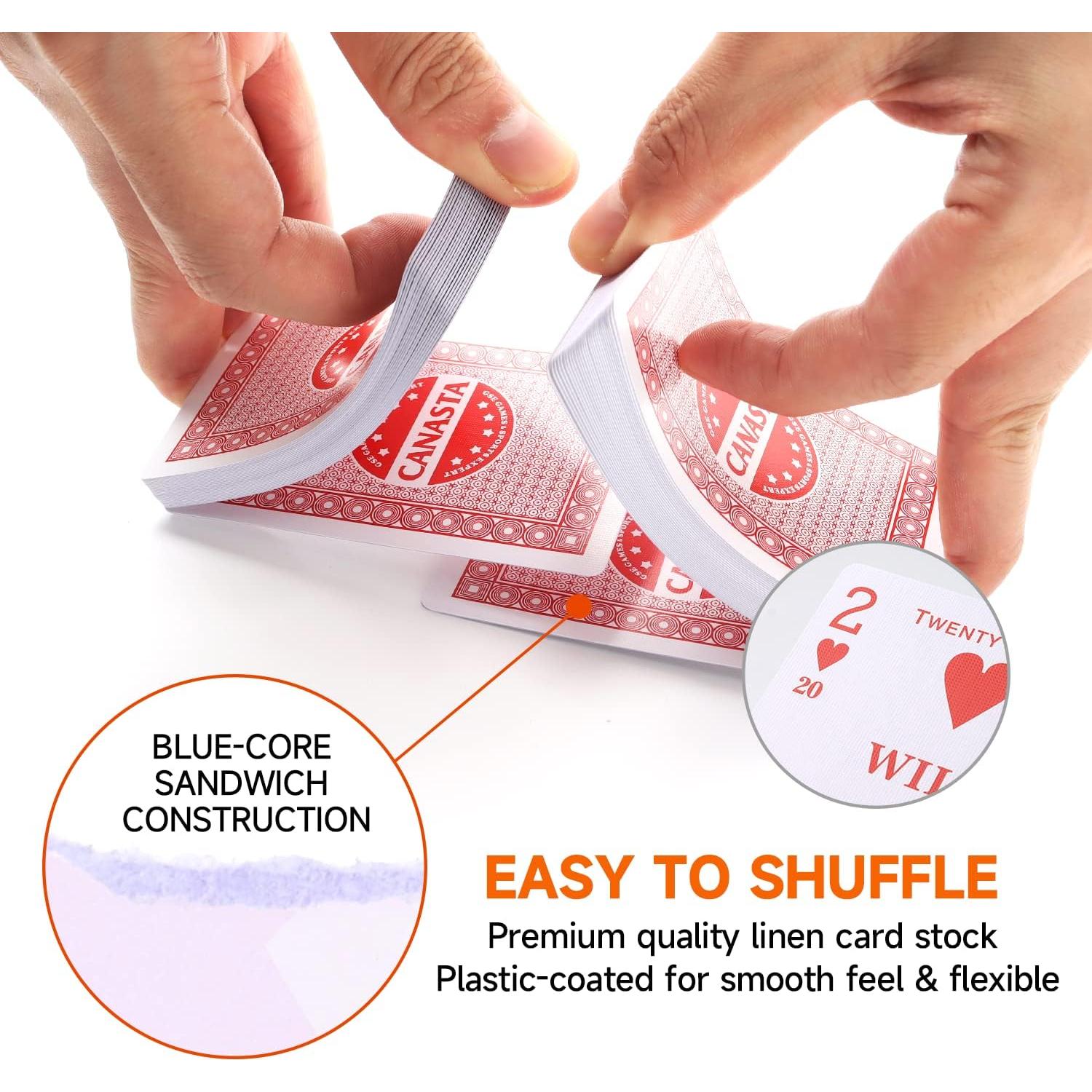 Juego de Canasta GSE - 2 Barajas Rojas con Reglas