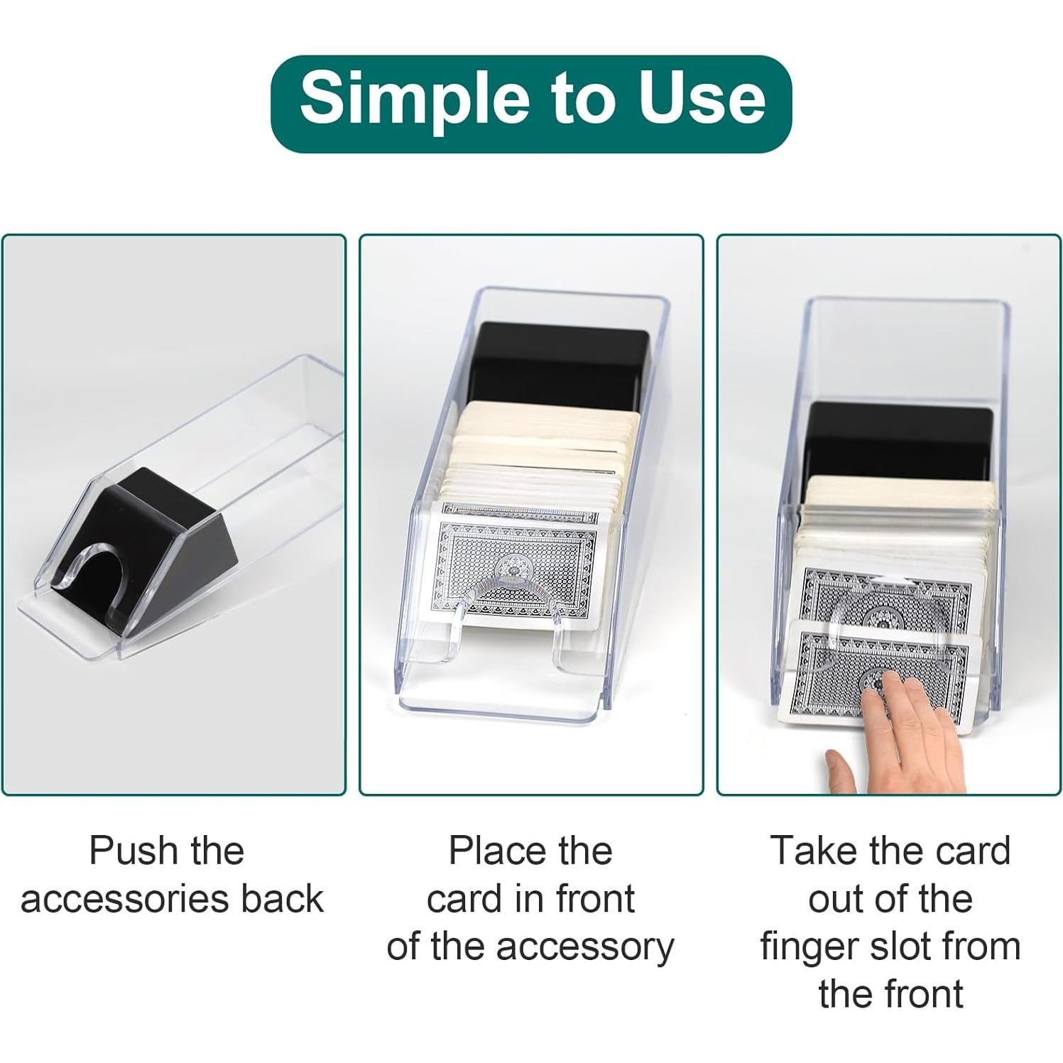 Zapato de Blackjack Acrílico Transparente 4 Barajas + Bandeja