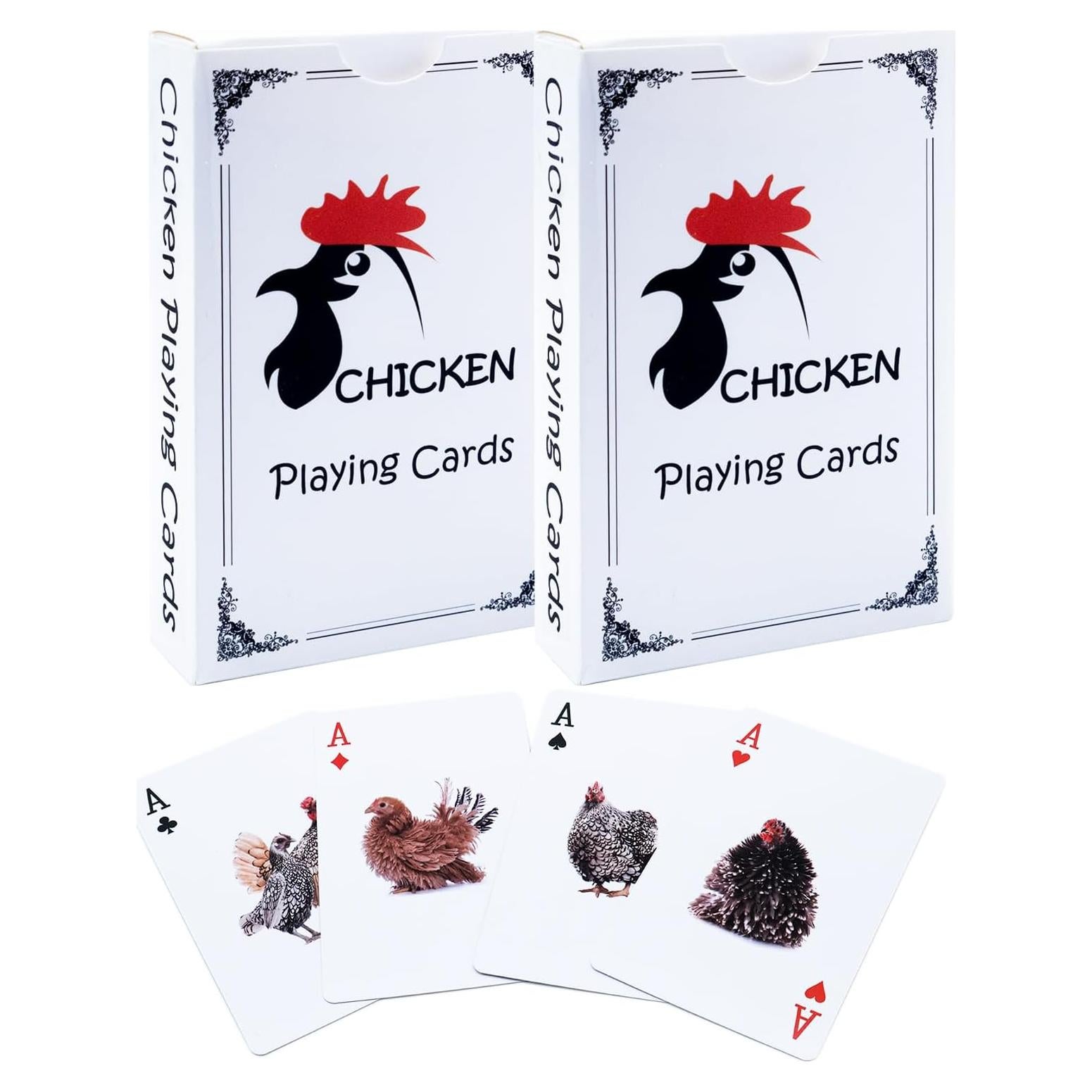 Cartas de Póker de Pollo BKBNSJ - 2 Barajas 6.7x9 cm