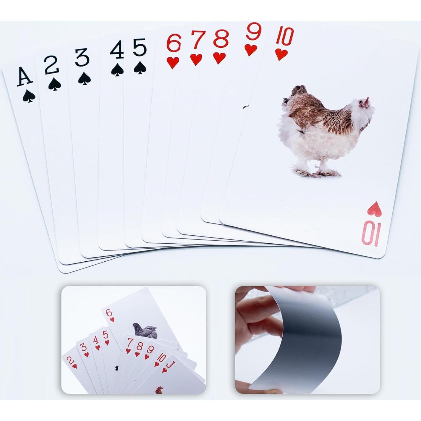 Cartas de Póker de Pollo BKBNSJ - 2 Barajas 6.7x9 cm